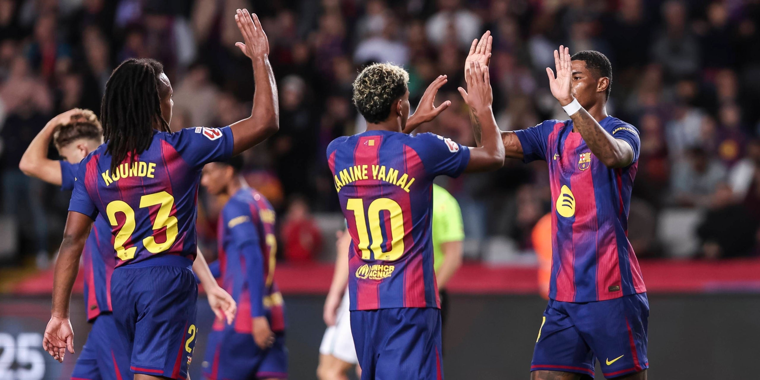 Els jugadors del Barça celebren un gol durant el partit contra l'Elx | Europa Press