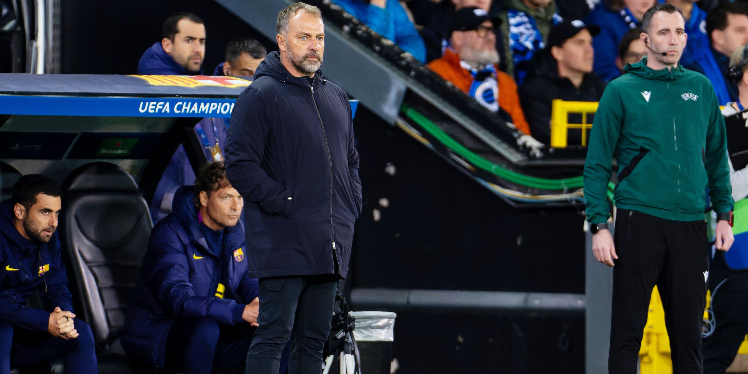 Hansi Flick, durant el partit contra el Bruges | Europa Press