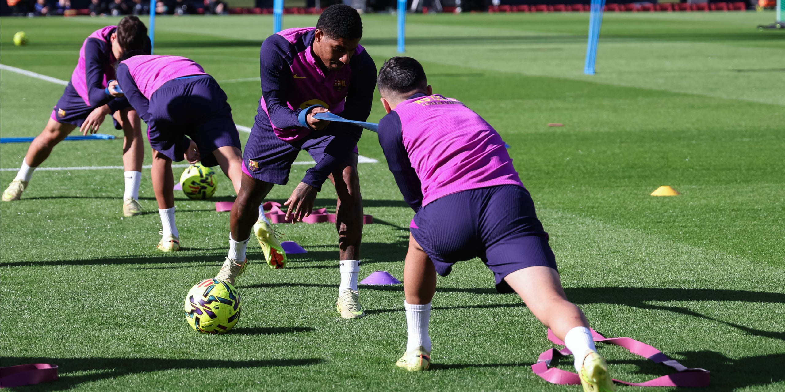 Marcus Rashford, durante un entrenamiento con el Barça | Europa Press