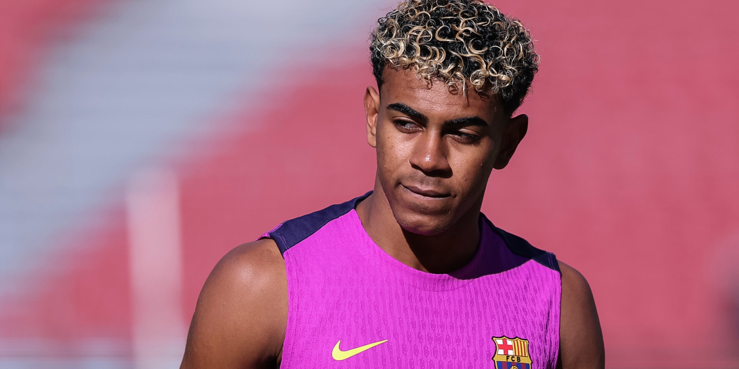 Lamine Yamal, durant l'entrenament de portes obertes del Barça a l'Spotify Camp Nou | Europa Press