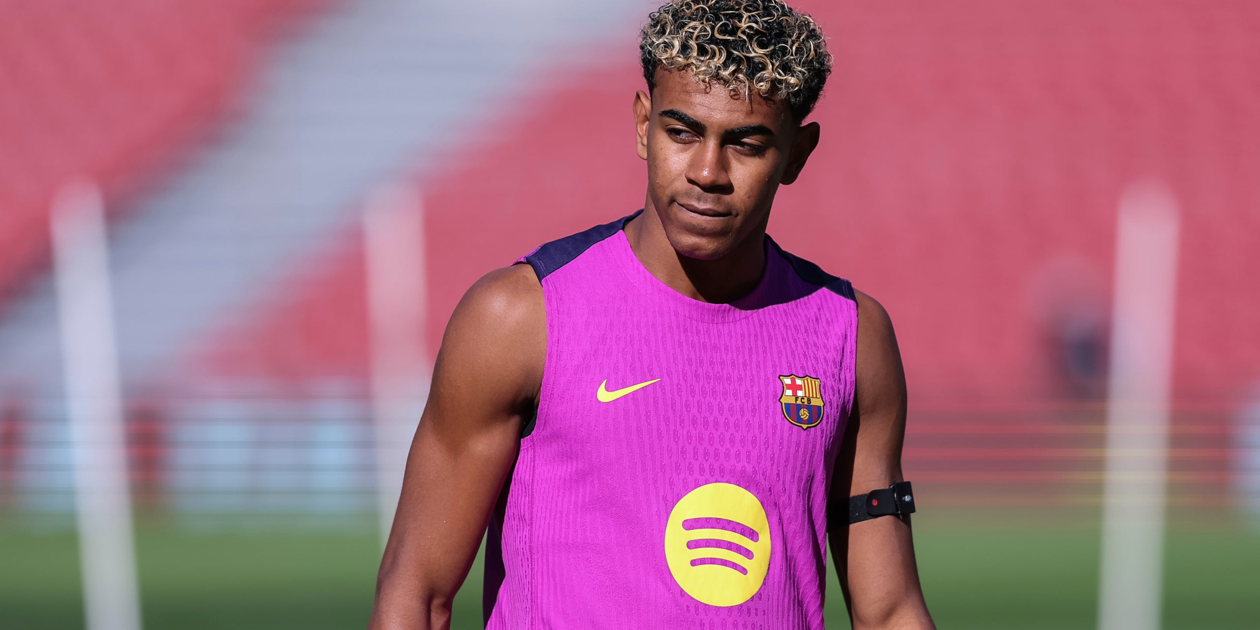 Lamine Yamal, durante un entrenamiento con el Barça | Europa Press