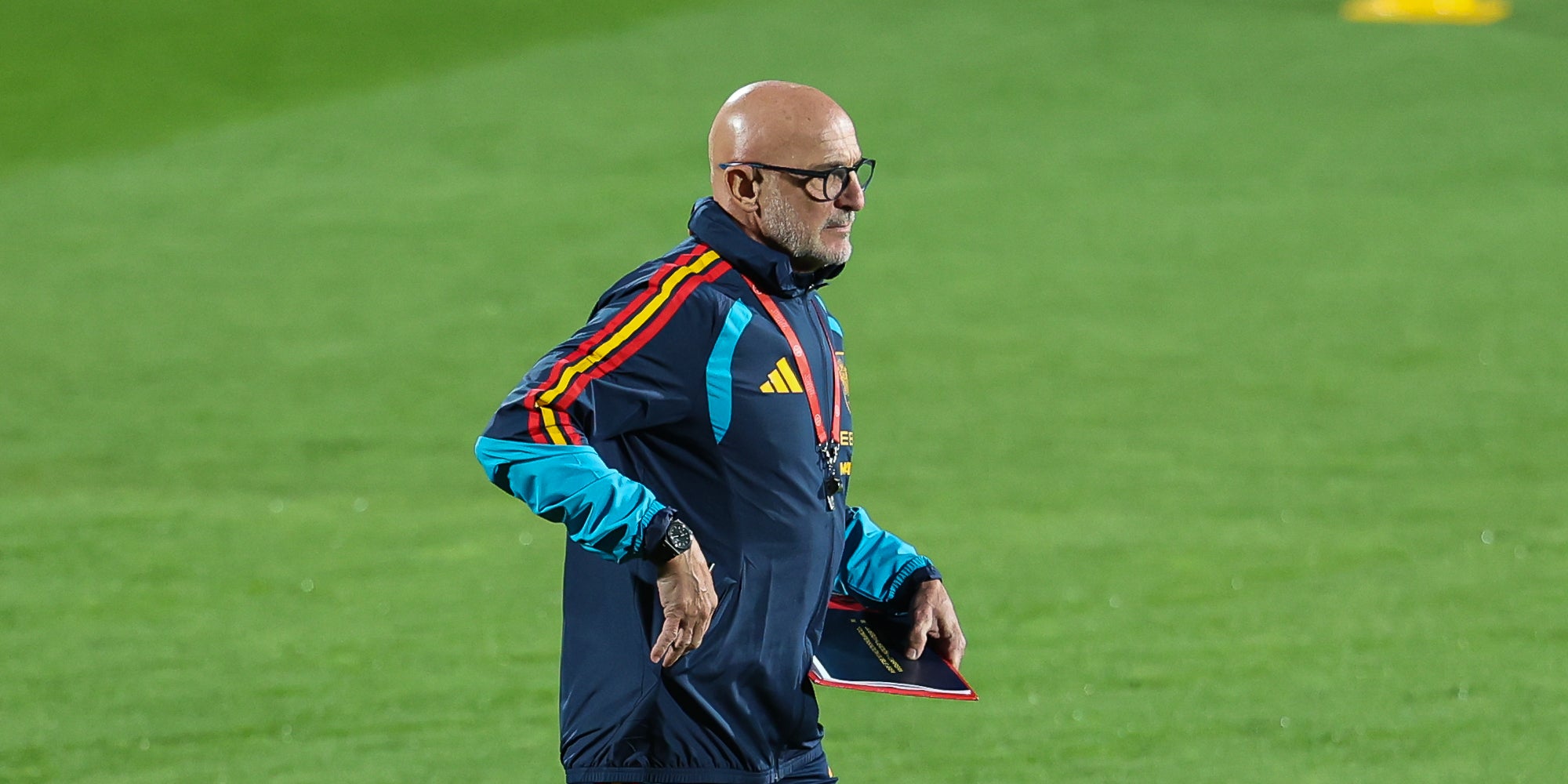 Luis de la Fuente, durante un entrenamiento con la selección española | Europa Press