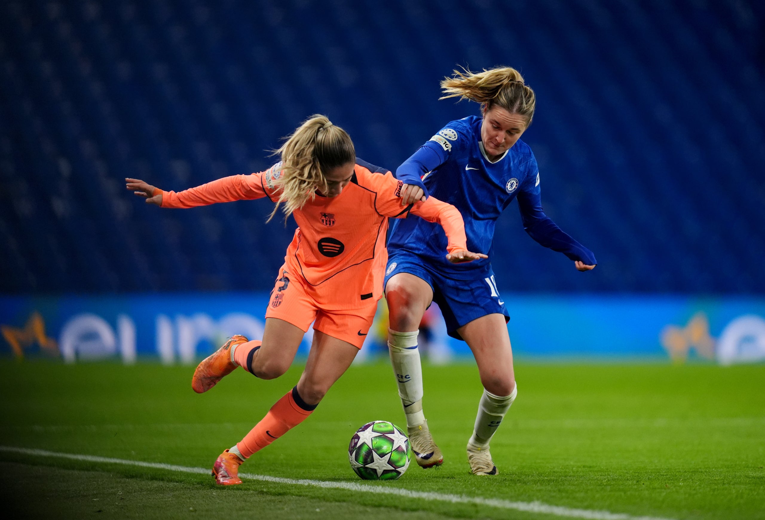 Laia Aleixandri, durante el Chelsea-Barça | Europa Press