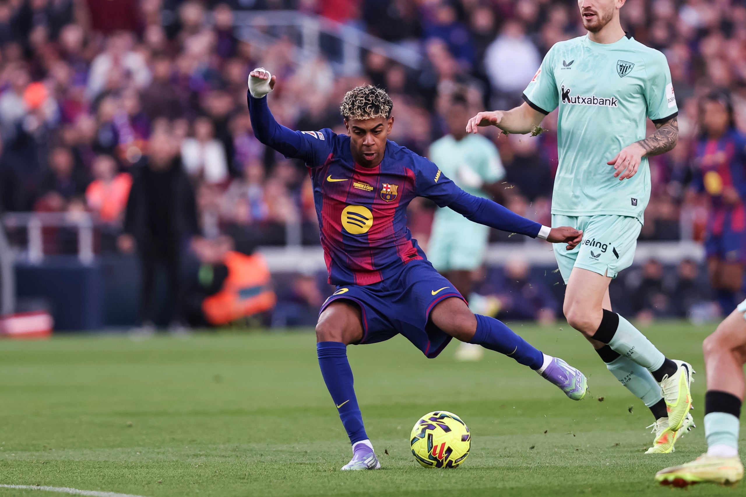 Lamine Yamal, durant el Barça-Athletic | Europa Press