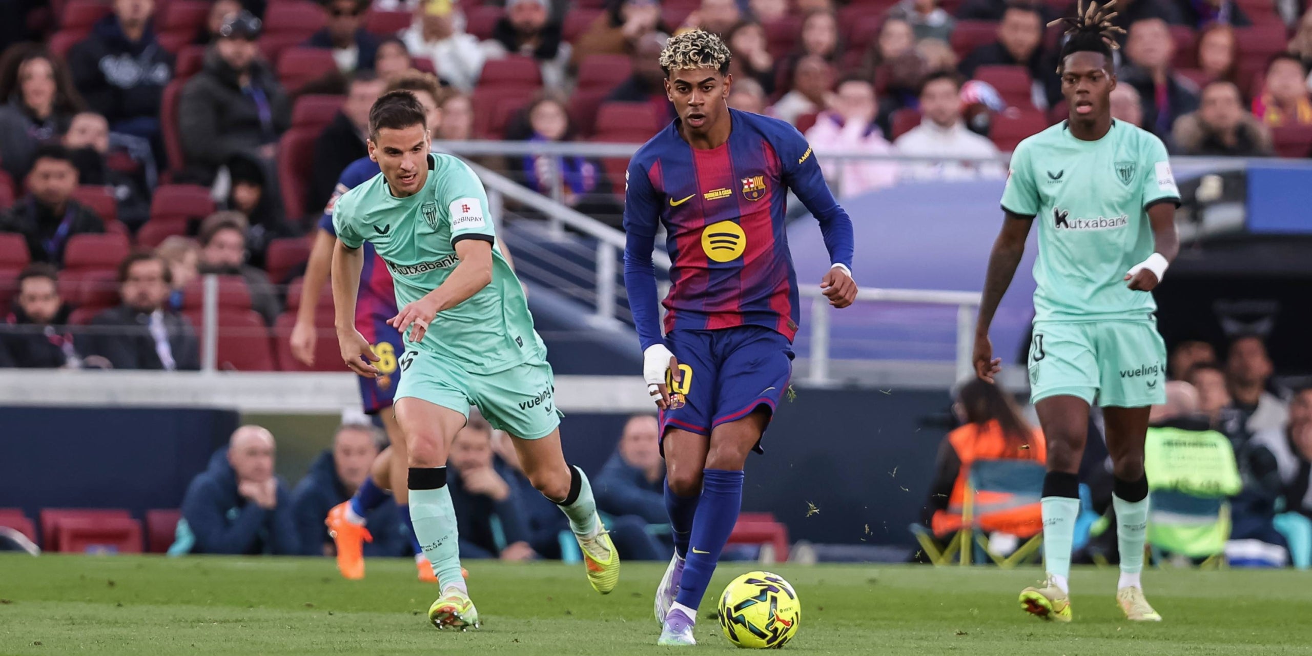 Lamine Yamal i Nico Williams durant el Barça - Athletic Club de Lliga | Europa Press