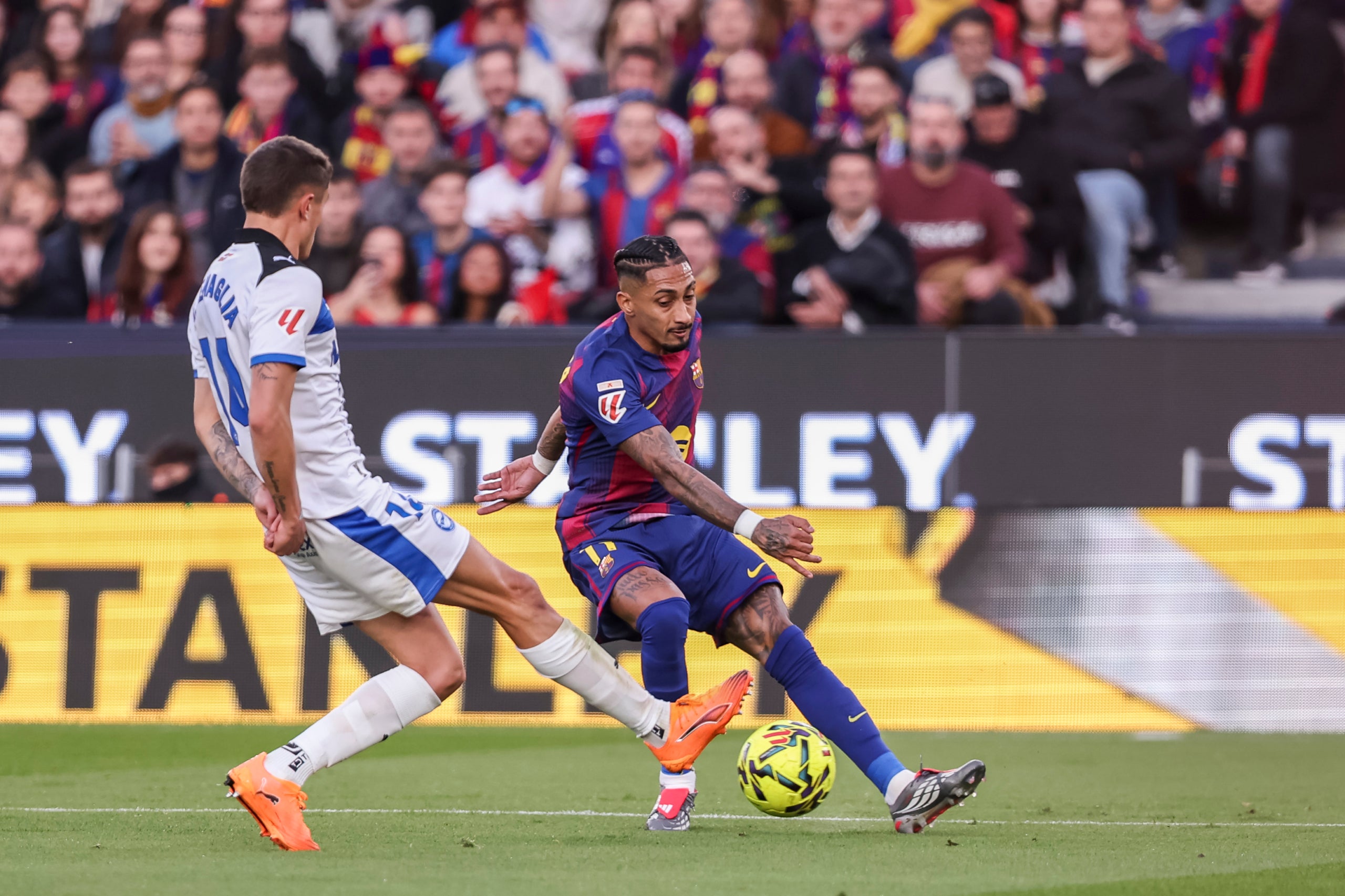 Raphinha, durant el Barça-Alabès | Europa Press