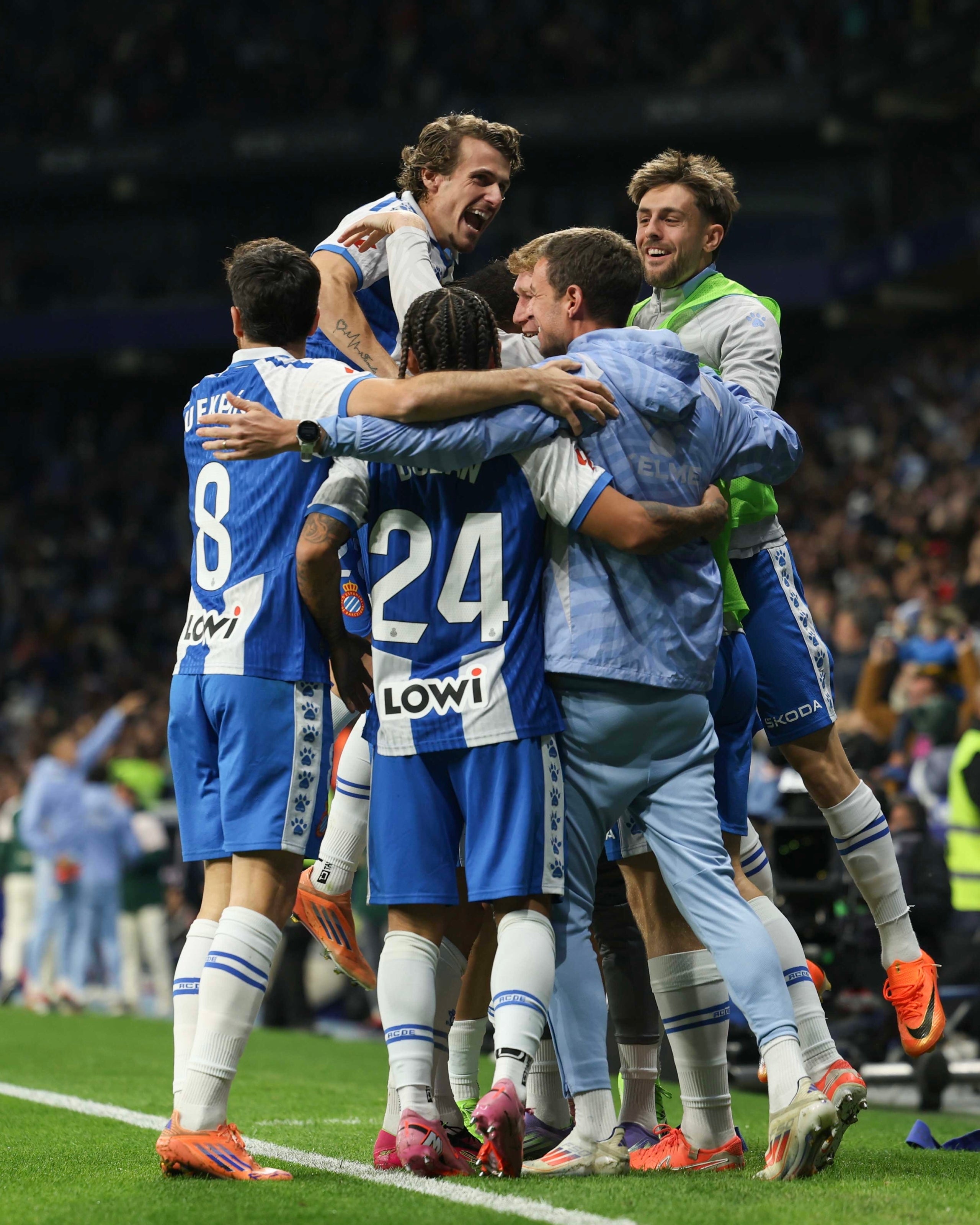 Els jugadors de l'Espanyol, celebrant un dels gols contra el Sevilla | RCD Espanyol