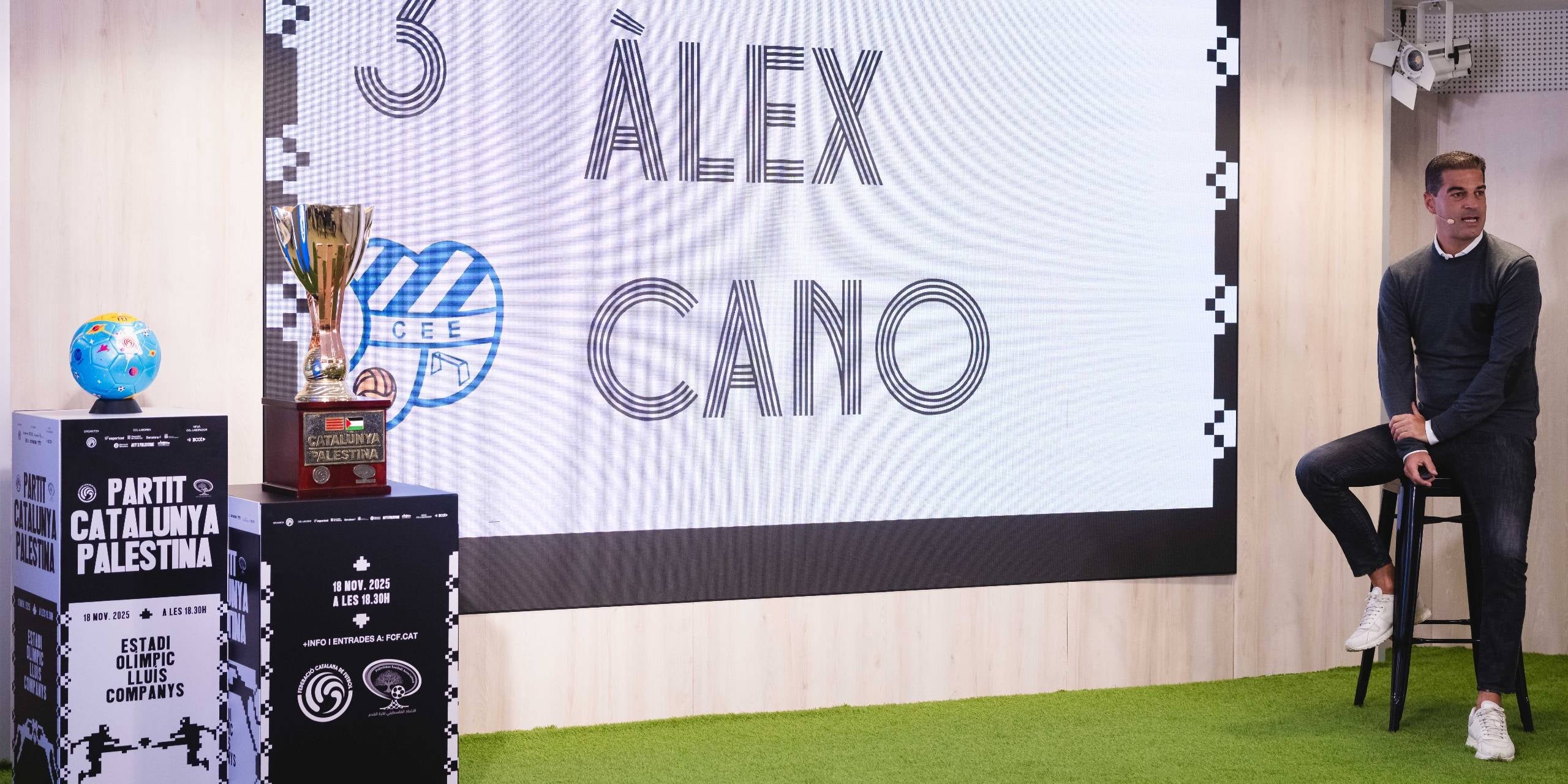 Gerard López, presentant la convocatòria per al Catalunya-Palestina | FCF