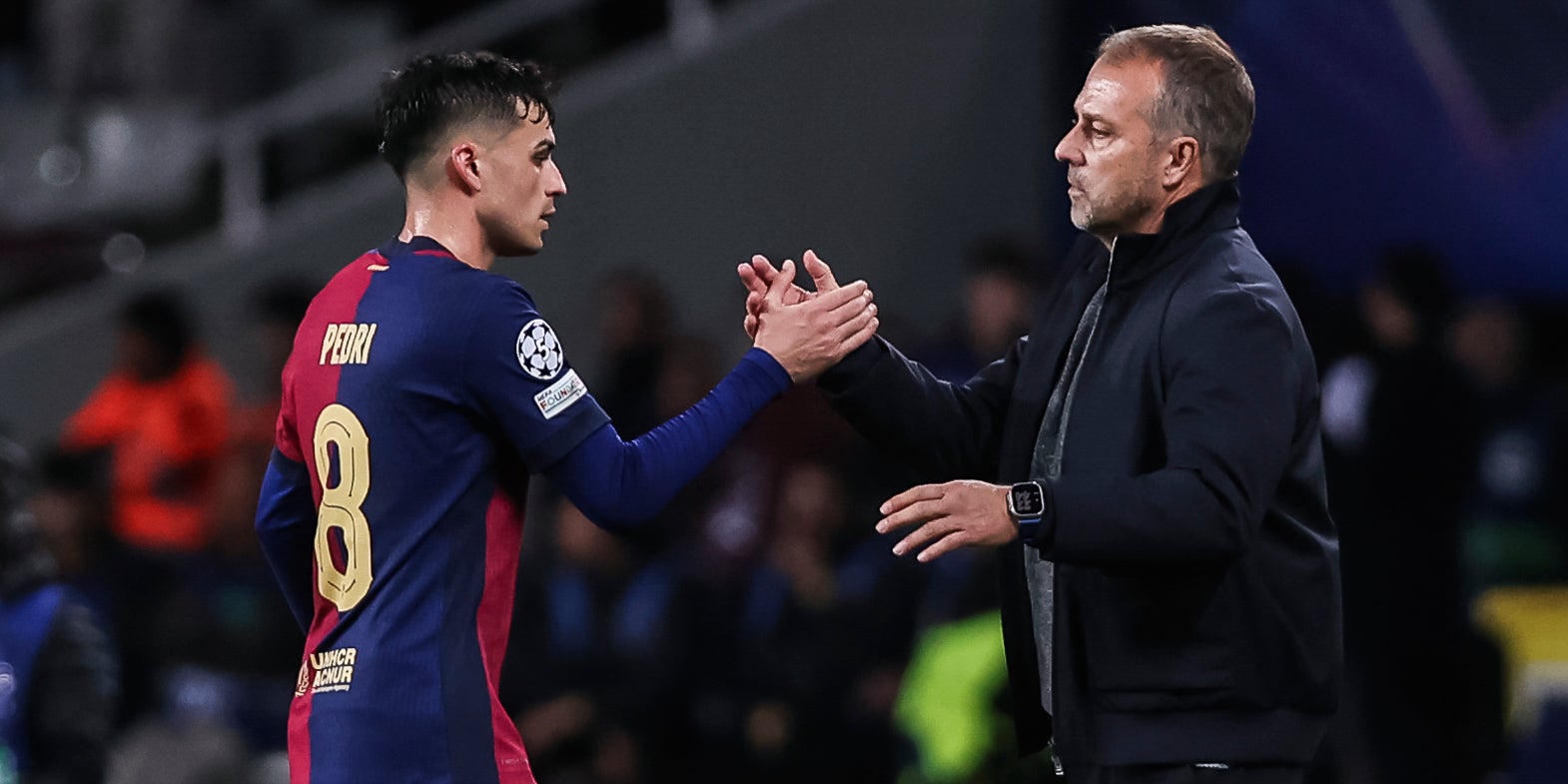 Pedri i Flick, durant un partit | Europa Press