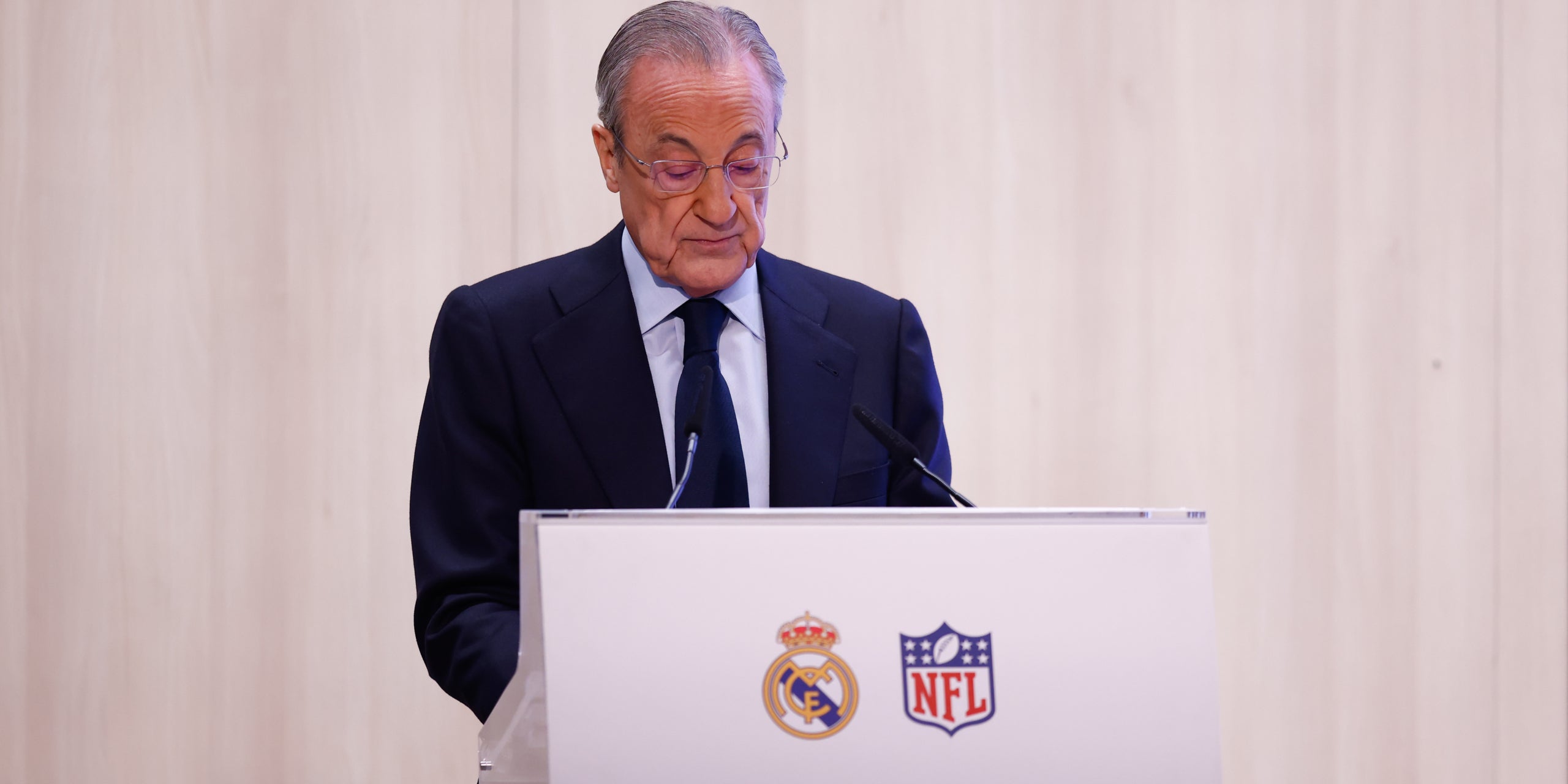 Florentino Pérez, en la presentació del partit de l'NFL al Bernbéu | Europa Press