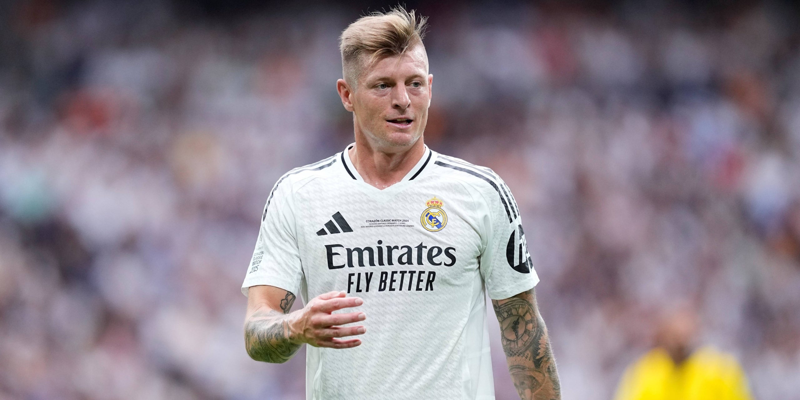 Toni Kroos durant un partit de llegendes amb el Reial Madrid | Europa Press