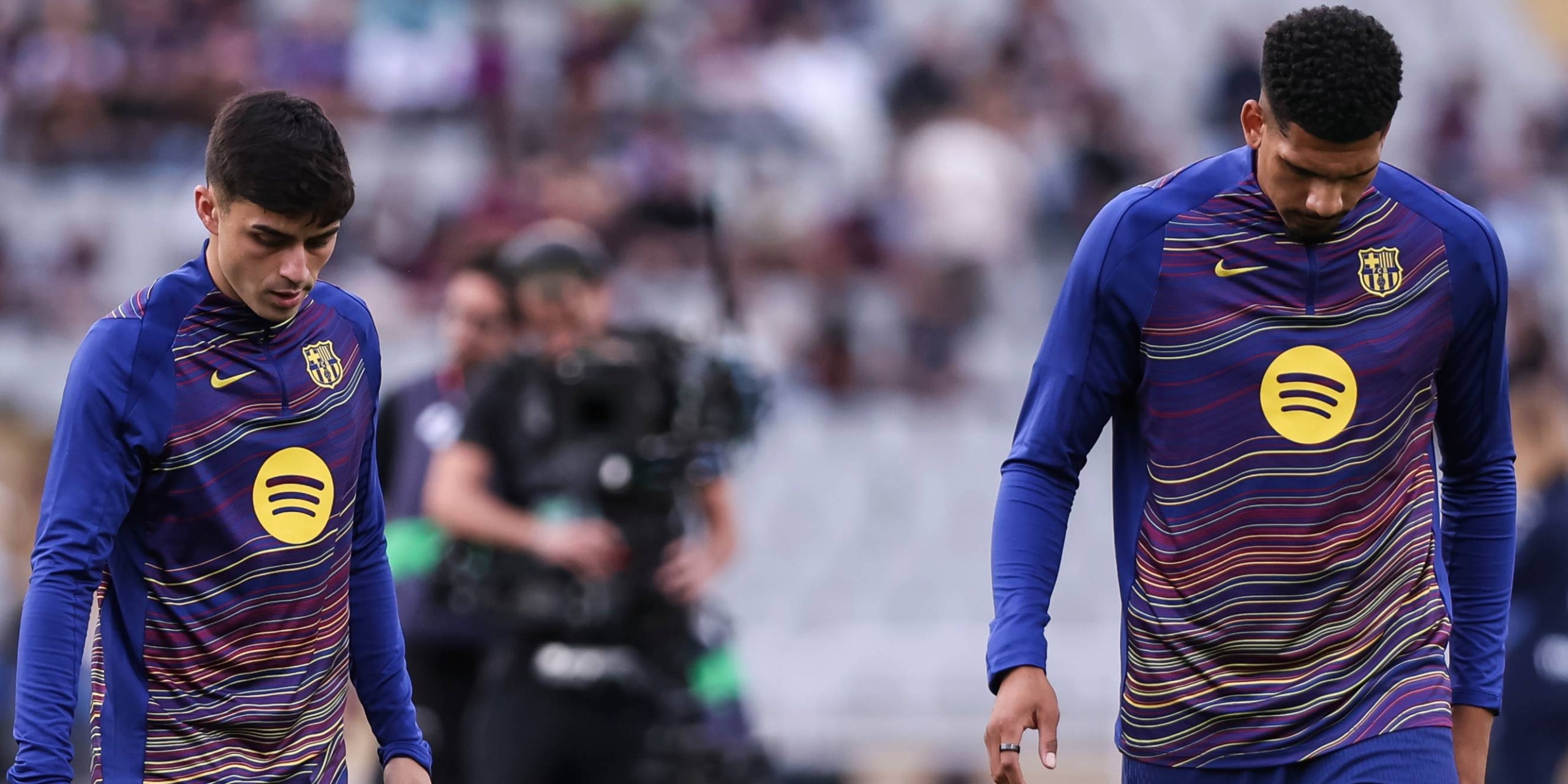 Pedri González i Ronald Araujo, abans d'un partit el Barça | Europa Press