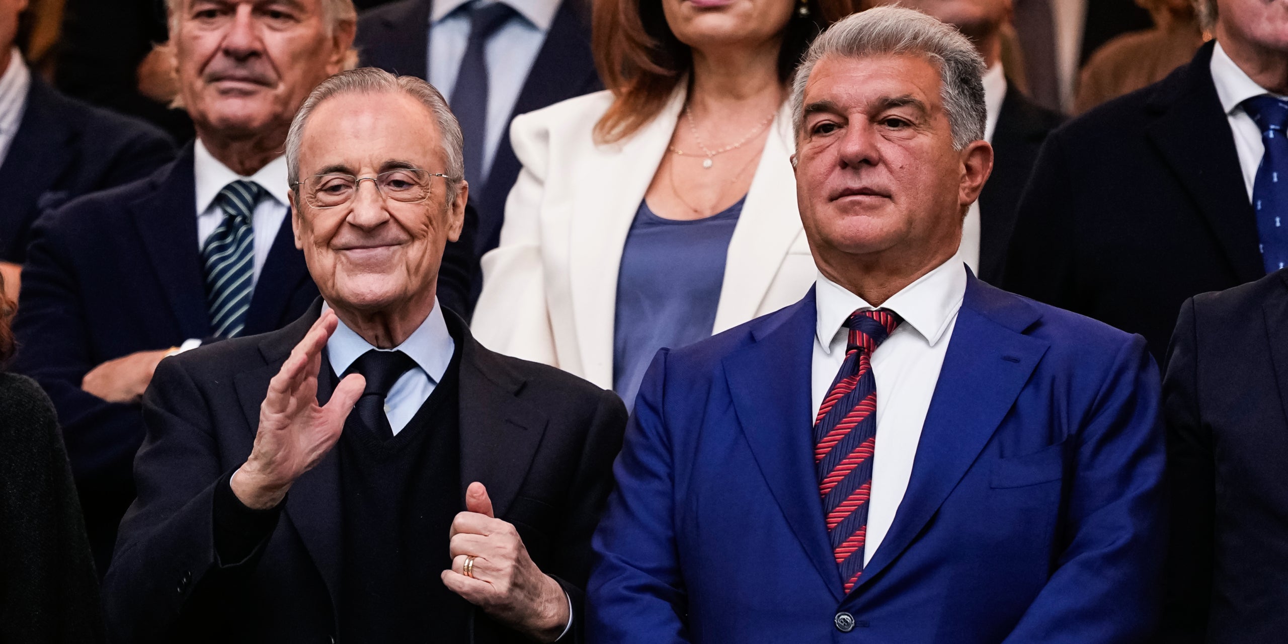 Joan Laporta, al costat de Florentino Pérez a la llotja del Bernabéu | Europa Press