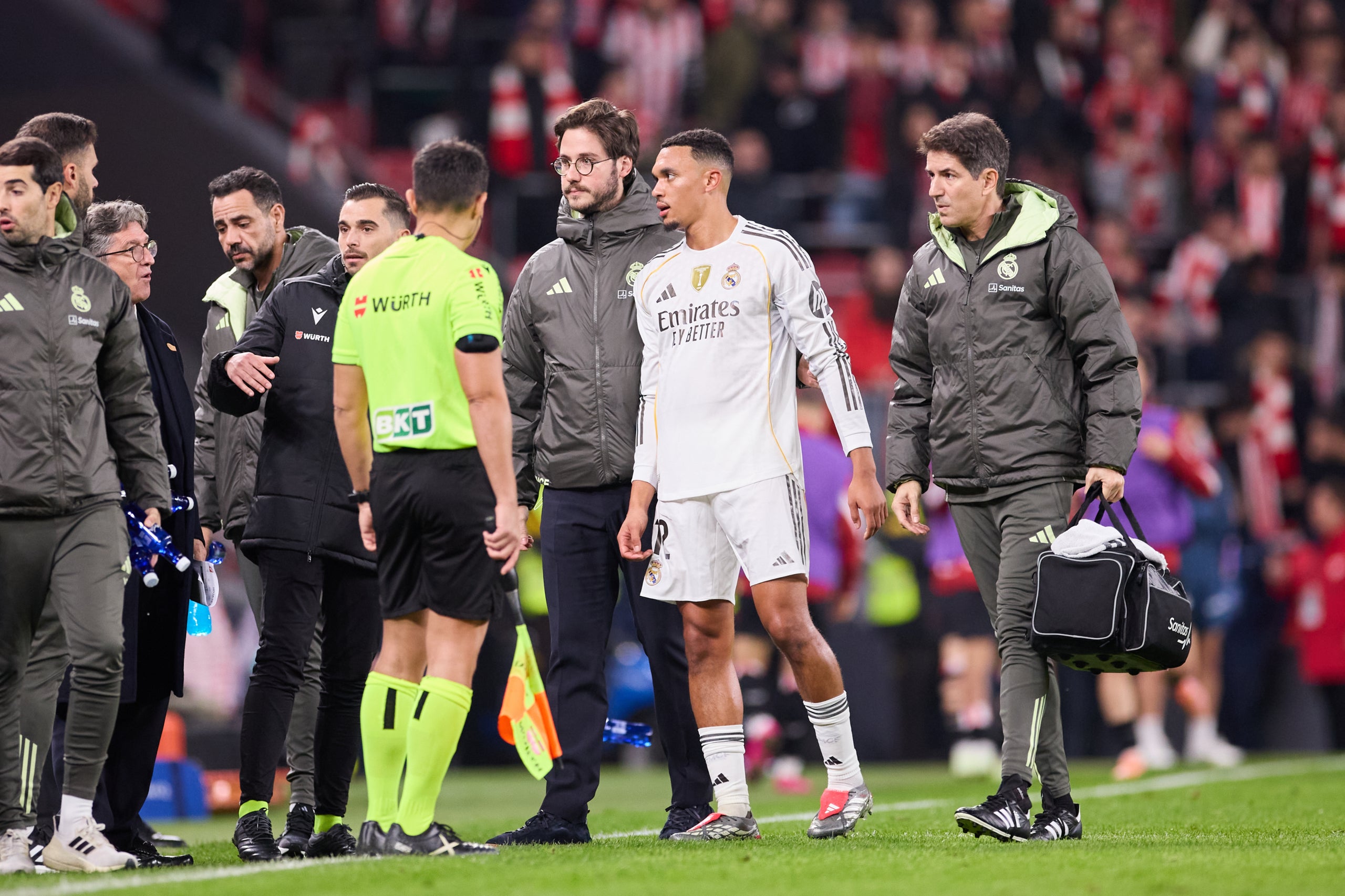 Trent Alexander-Arnold, després de lesionar-se a San Mamés | Europa Press