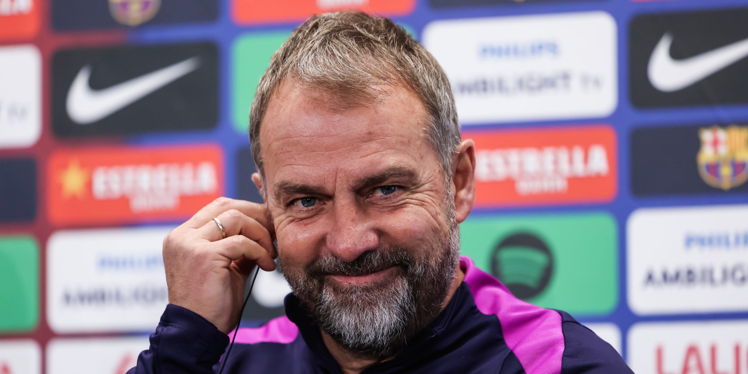 Hansi Flick, durant una roda de premsa amb el Barça | Europa Press