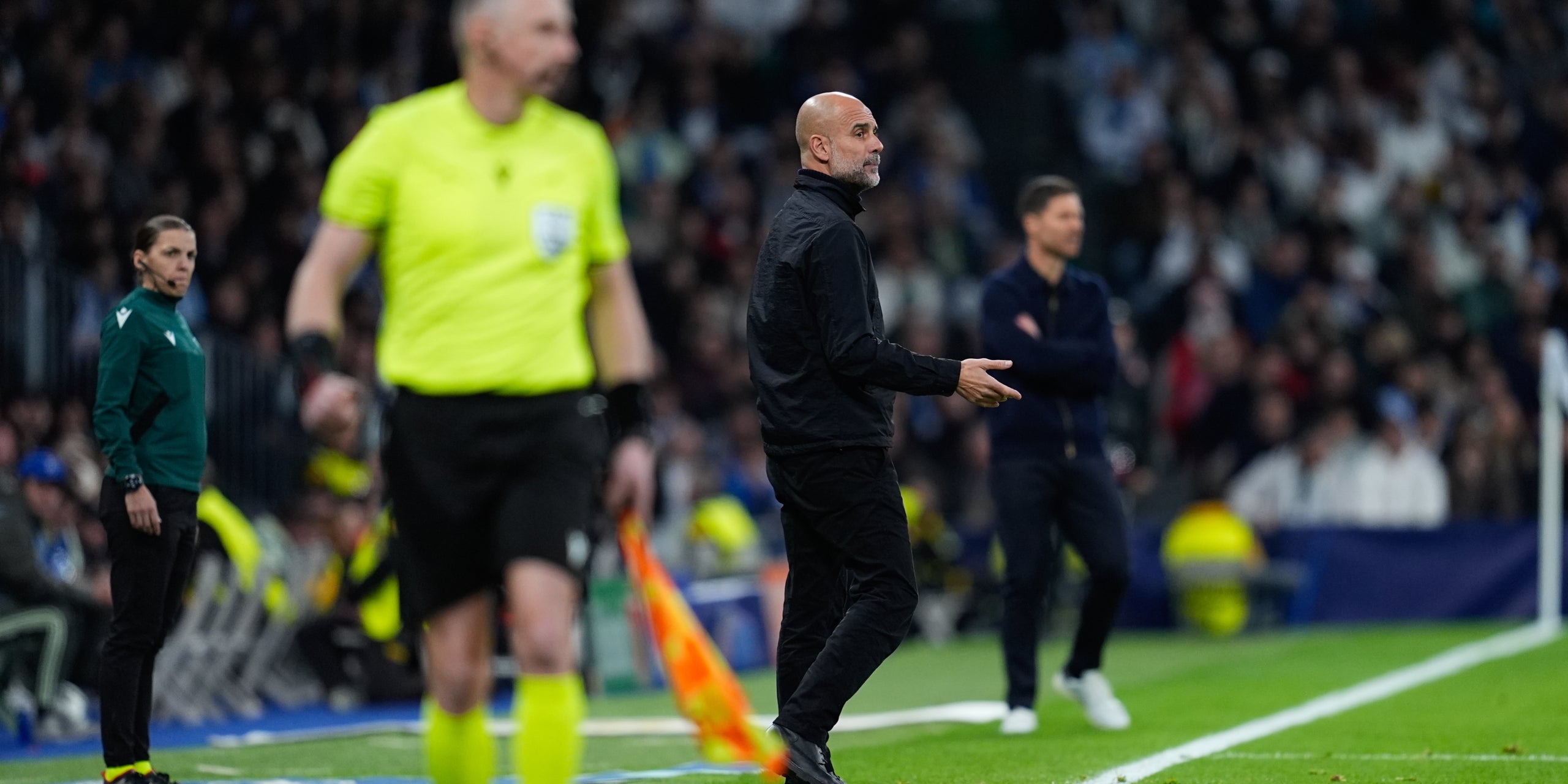 Pep Guardiola, durant el Madrid-City | Europa Press