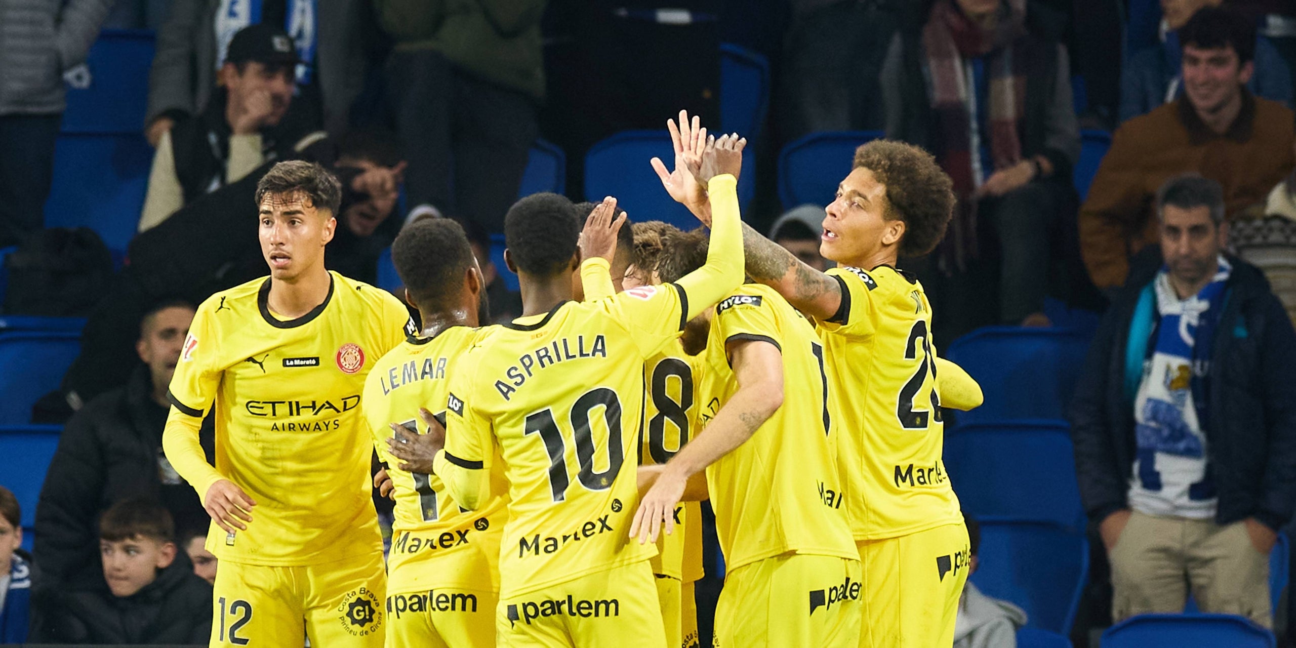 Els jugadors del Girona celebren un gol contra la Reial Societat | Europa Press