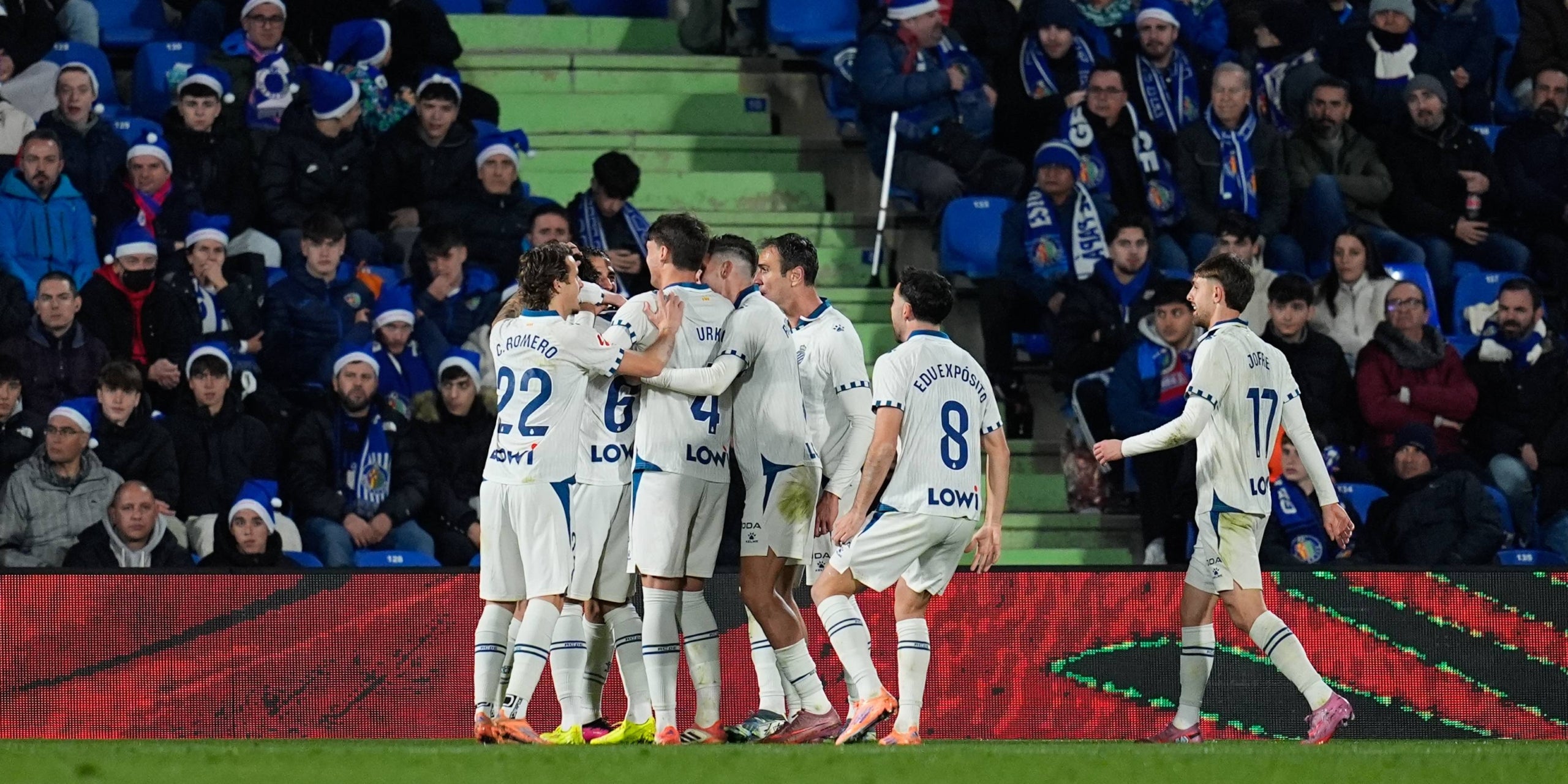 Els jugadors de l'Espanyol celebren el gol de Cabrera contra el Getafe | Europa Press