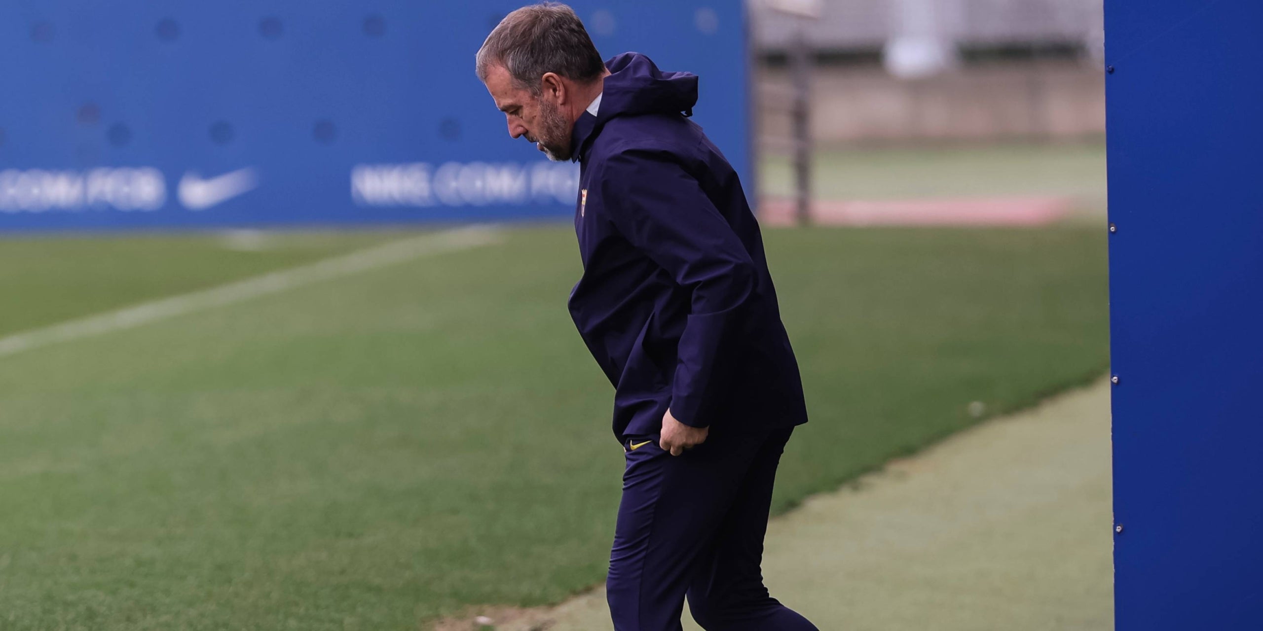 Hansi Flick, durant l'entrenament del Barça previ a la Copa | Europa Press