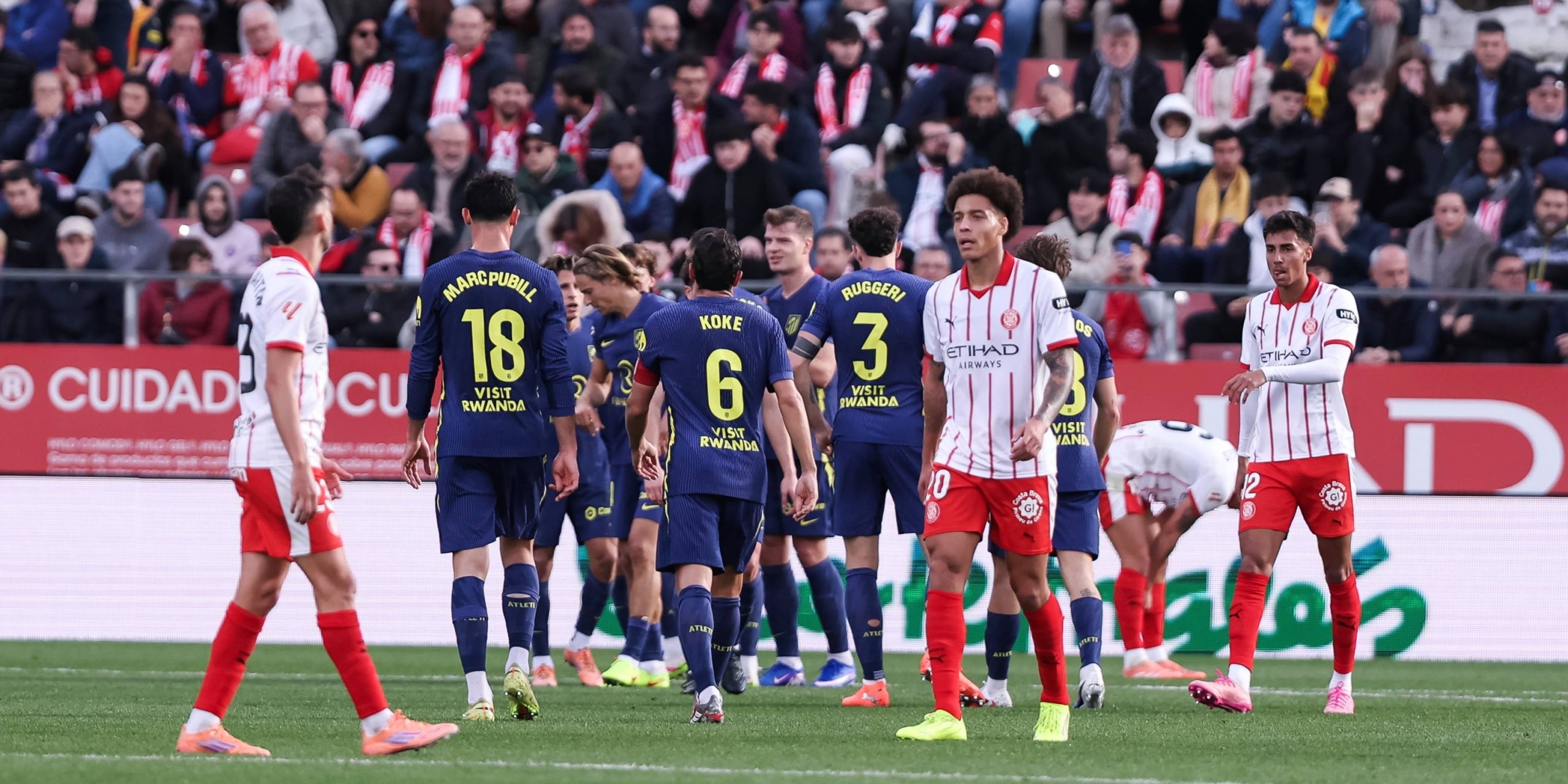 Els jugadors de l'Atlètic de Madrid celebren un gol contra el Girona | Europa Press