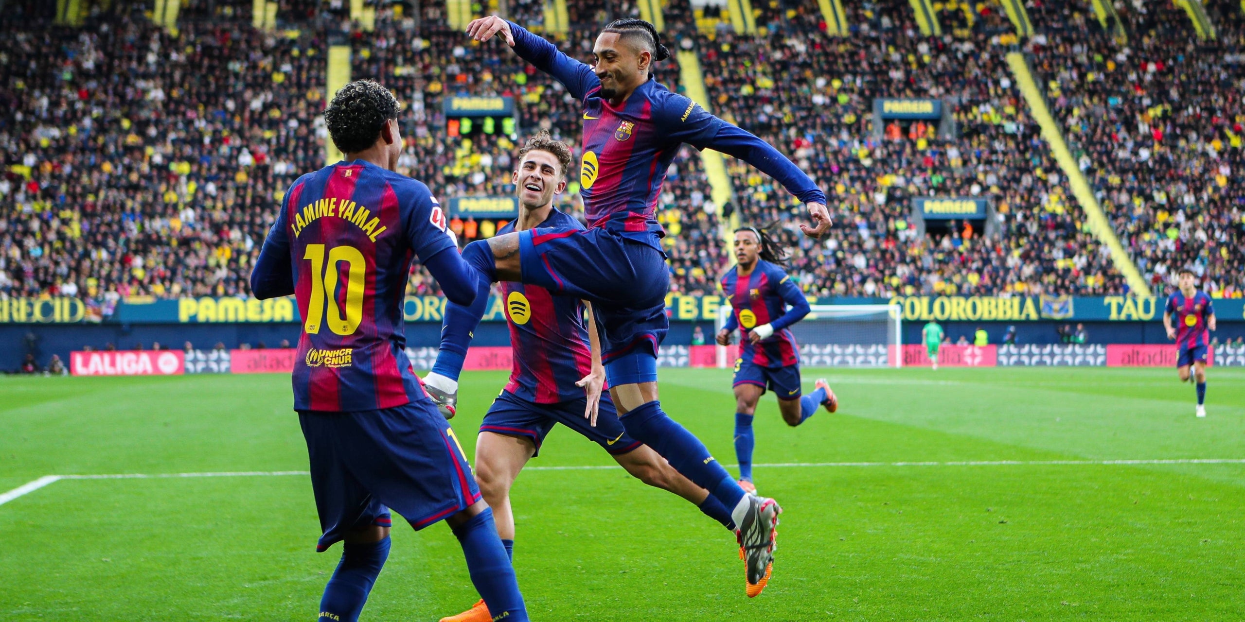 Raphinha, celebrant el seu gol contra el Vila-real a la primera part | Europa Press