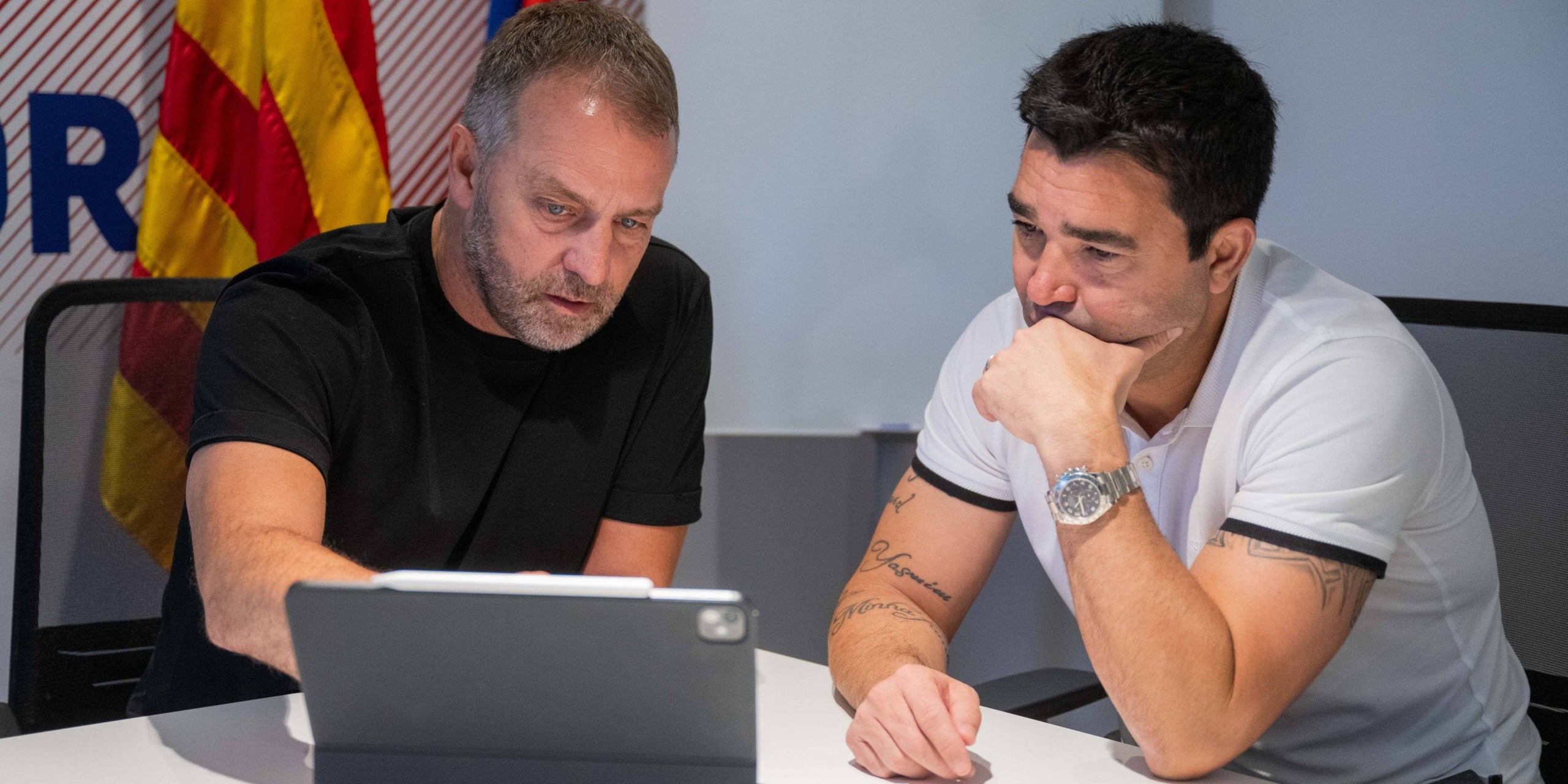 Hansi Flick, entrenador del Barça, i Deco, director esportiu | FC Barcelona