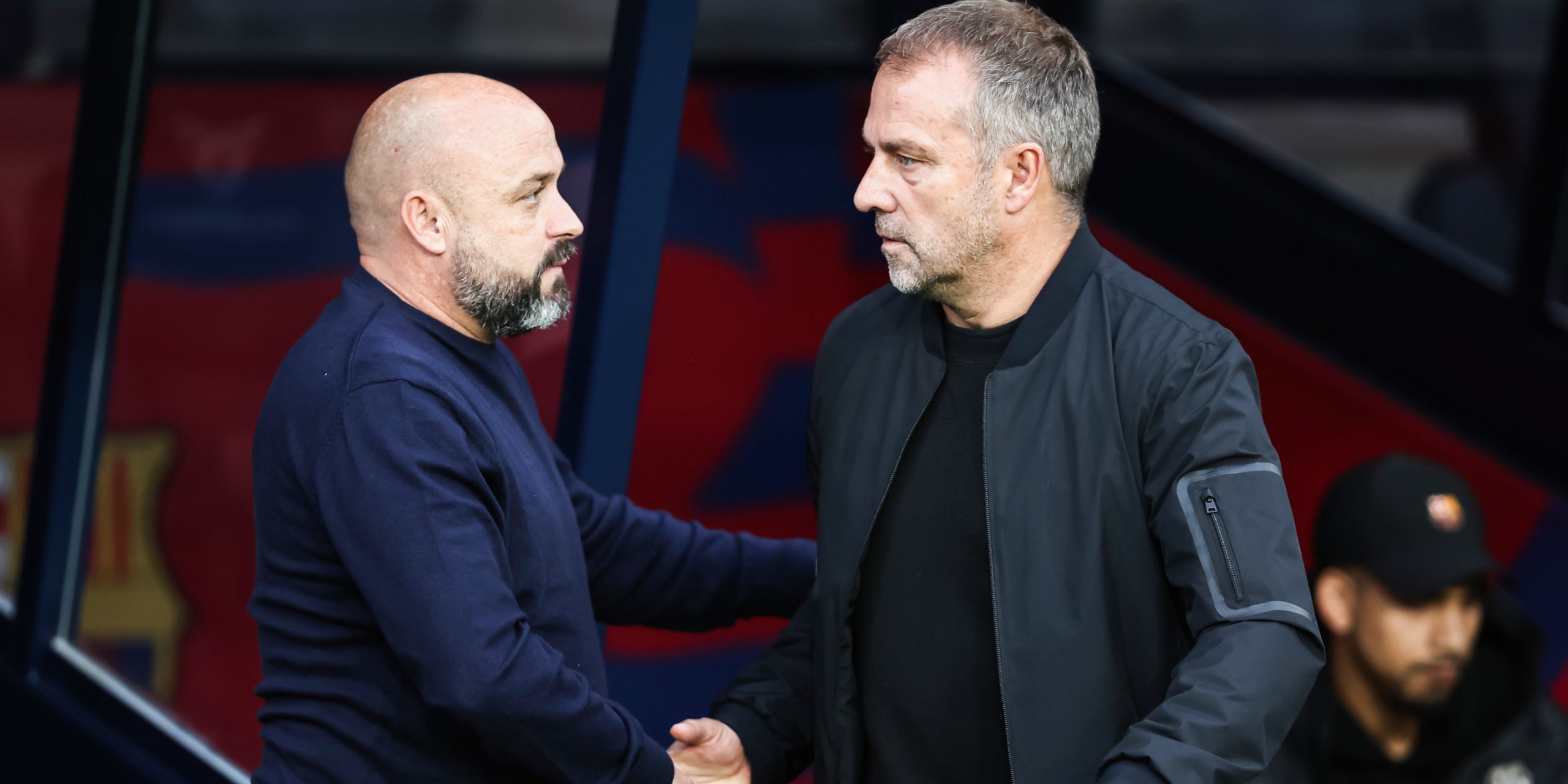 Manolo González i Hansi Flick, durant un derbi | Europa Press