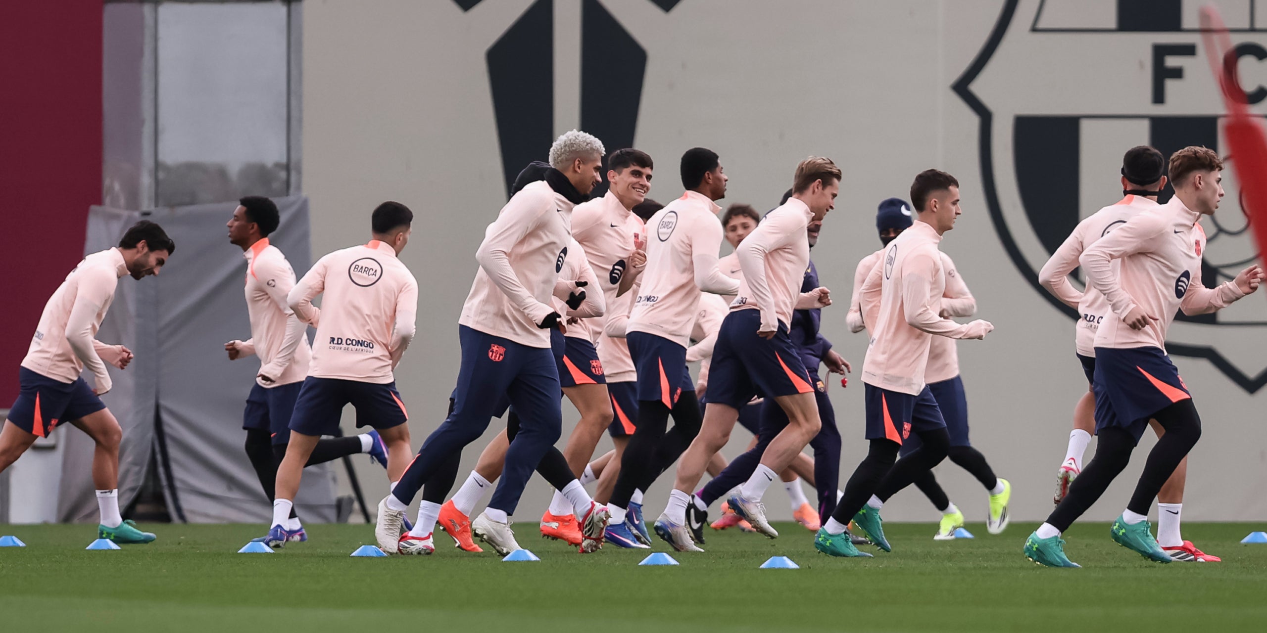 Los jugadores del Barça, durante un entrenamiento | Europa Press