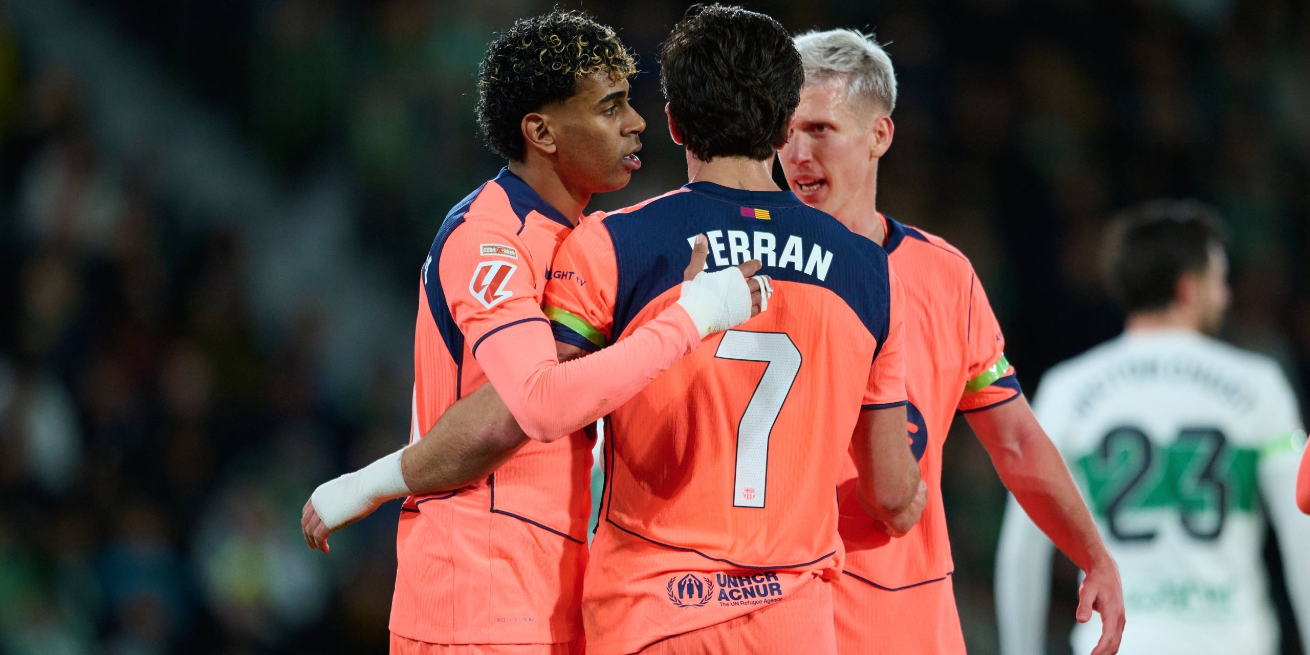 Els jugadors del Barça, celebrant un dels gols contra l'Elx | Europa Press