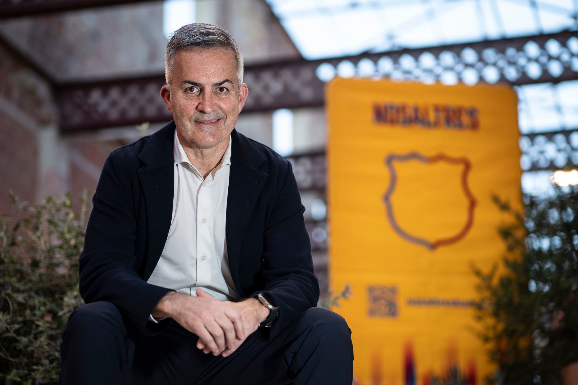 Víctor Font, precandidat a les eleccions a la presidència del Barça, durant la seva entrevista amb Món Esport | Mireia Comas