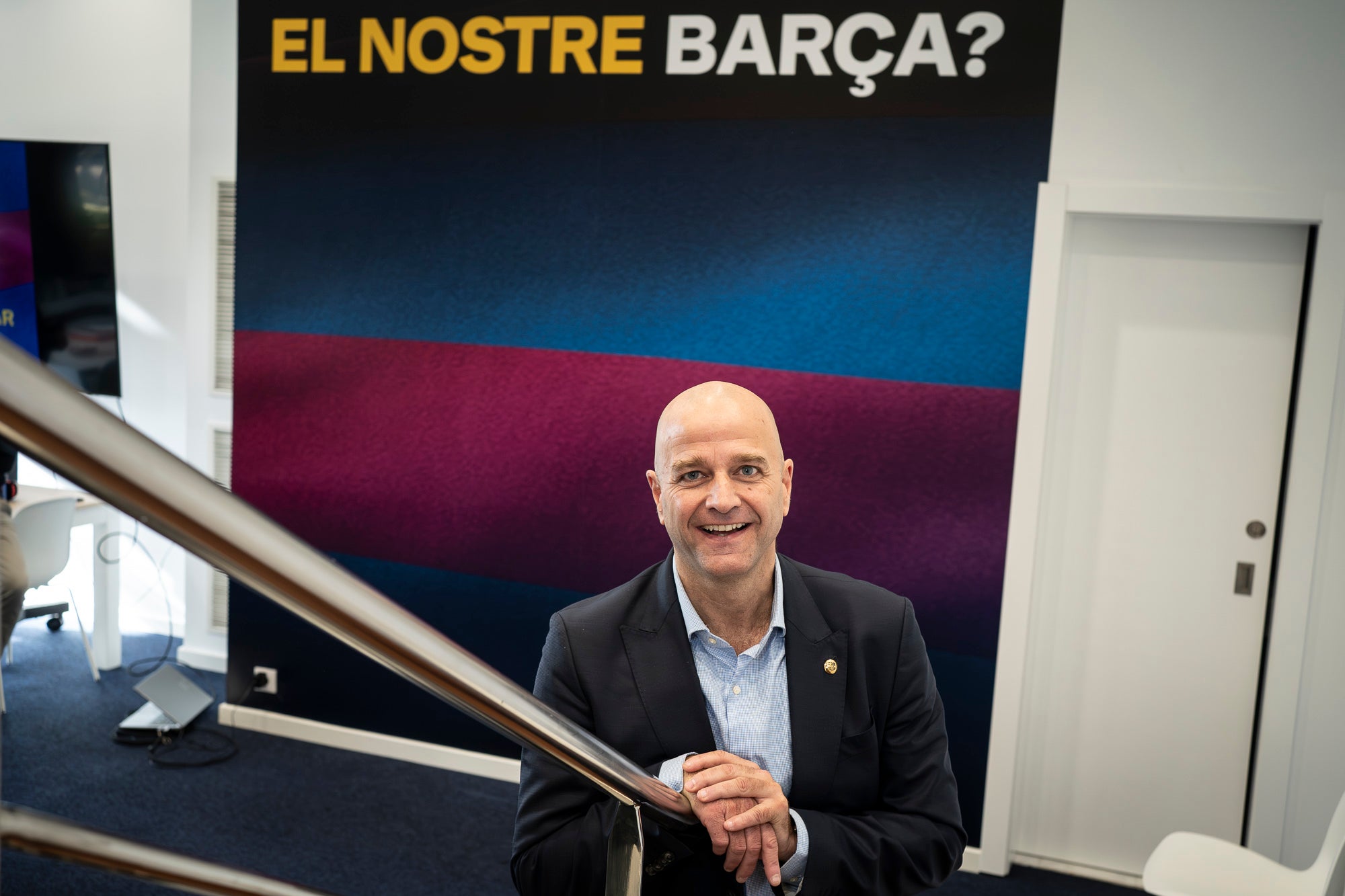 Xavi Vilajoana, precandidat a les eleccions a la presidència del Barça, durant la seva entrevista amb Món Esport | Mireia Comas