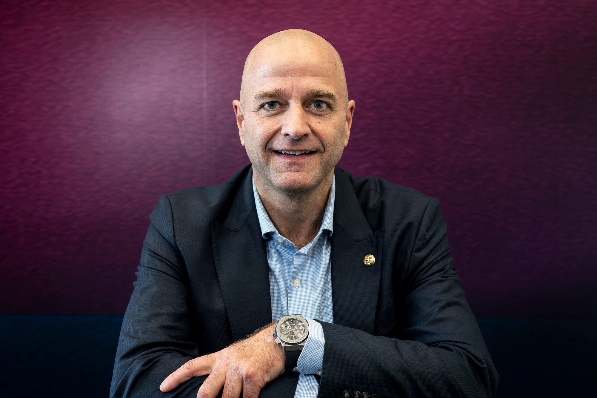 Xavi Vilajoana, precandidat a les eleccions a la presidència del Barça, durant la seva entrevista amb Món Esport | Mireia Comas