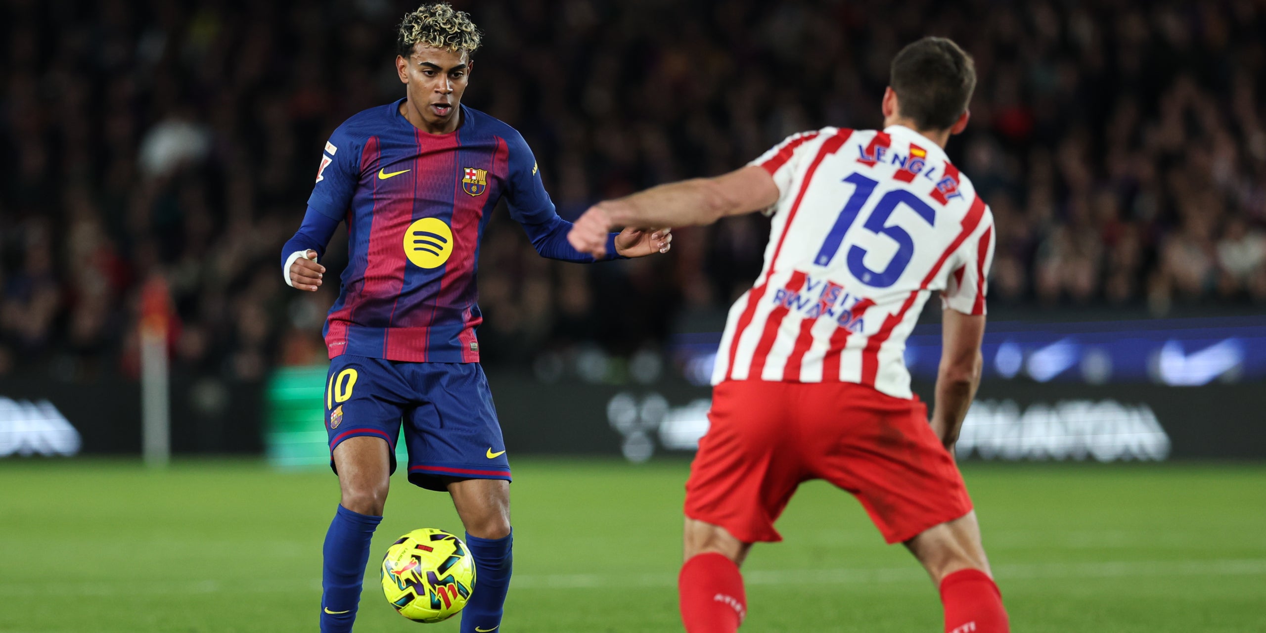 Lamine Yamal, durant l'últim enfrontament entre el Barça i l'Atlètic de Madrid | Europa Press