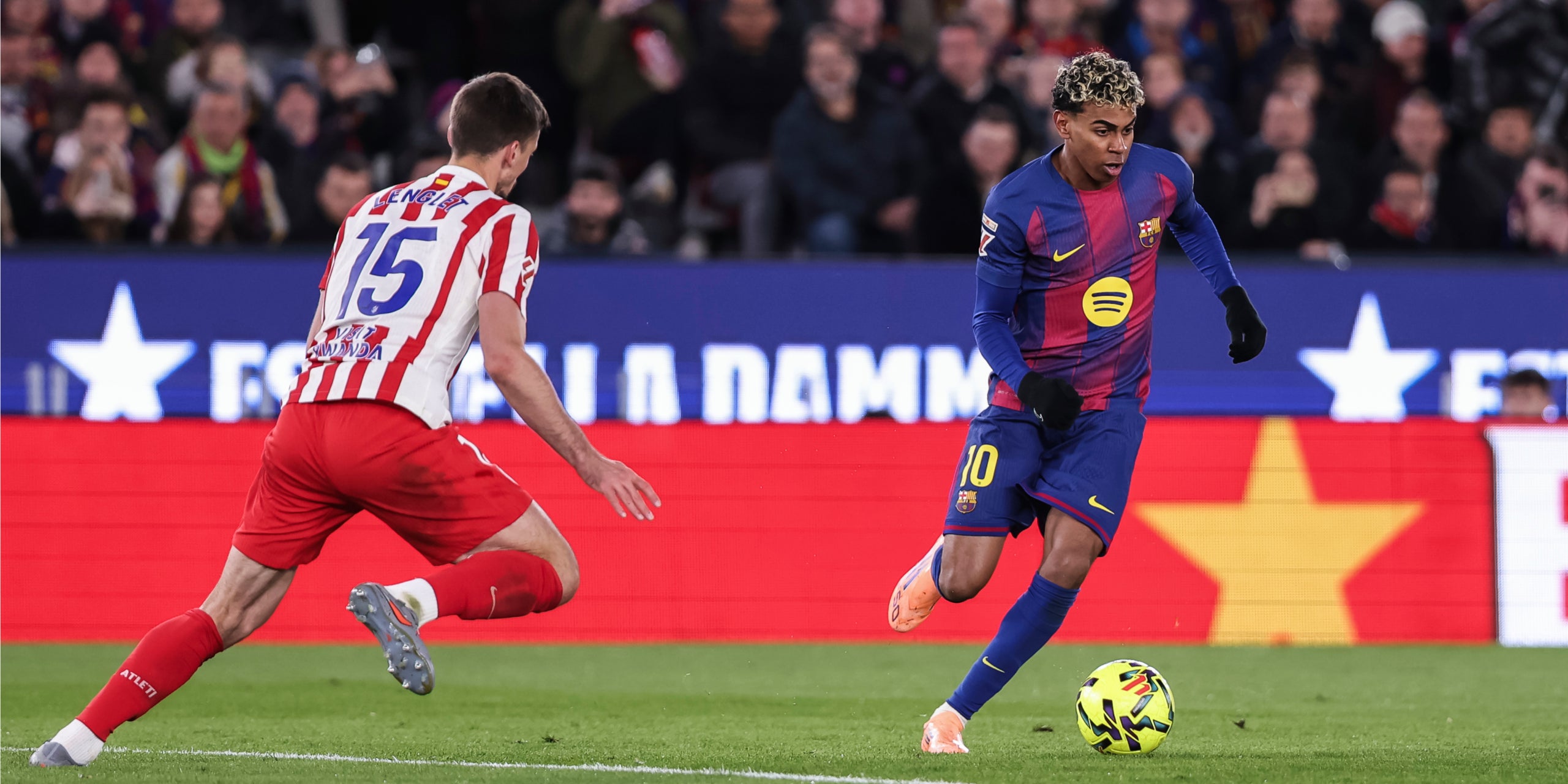 Lamine Yamal, durant l'últim partit del Barça contra l'Atlètic de Madrid | Europa Press