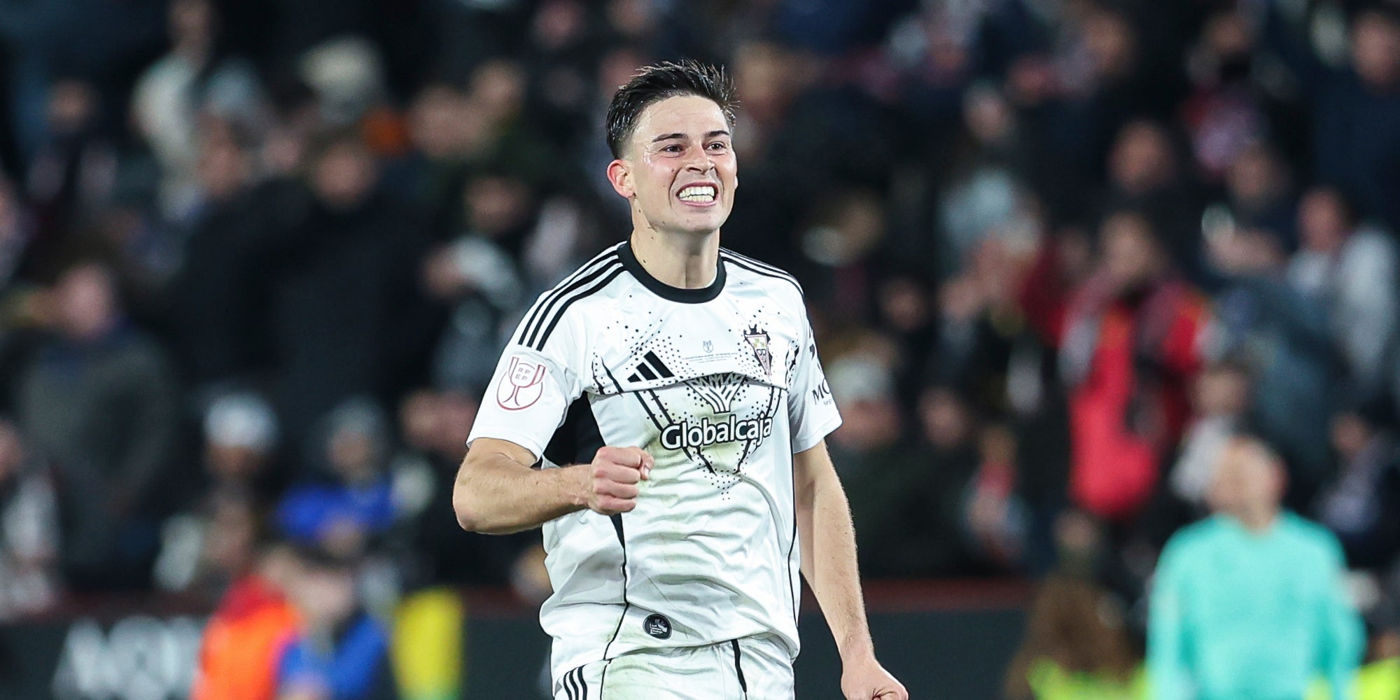 Javi Moreno, jugador de l'Albacete, celebrant el gol contra el Barça a la Copa | Europa Press