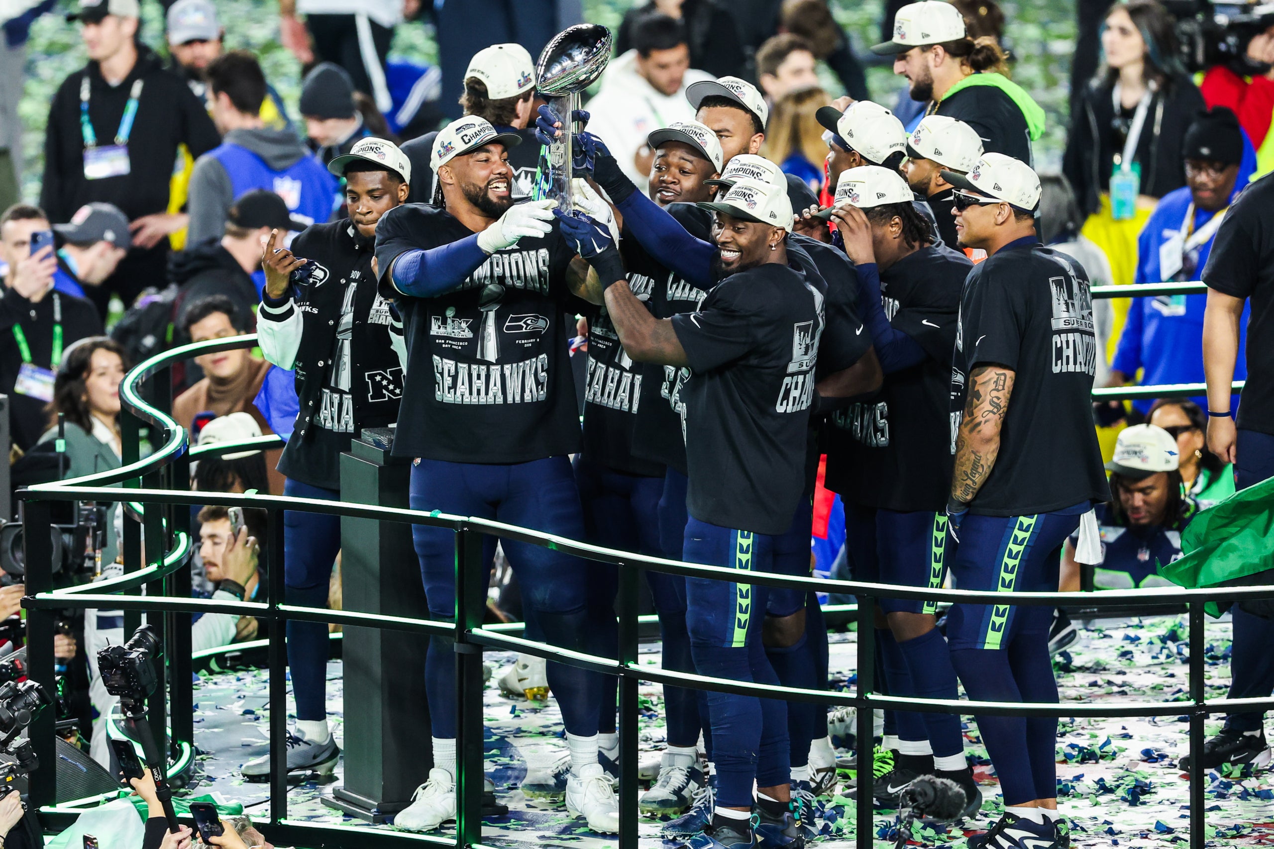Els Seattle Seahawks, celebrant la seva victòria a la Super Bowl LX | Europa Press