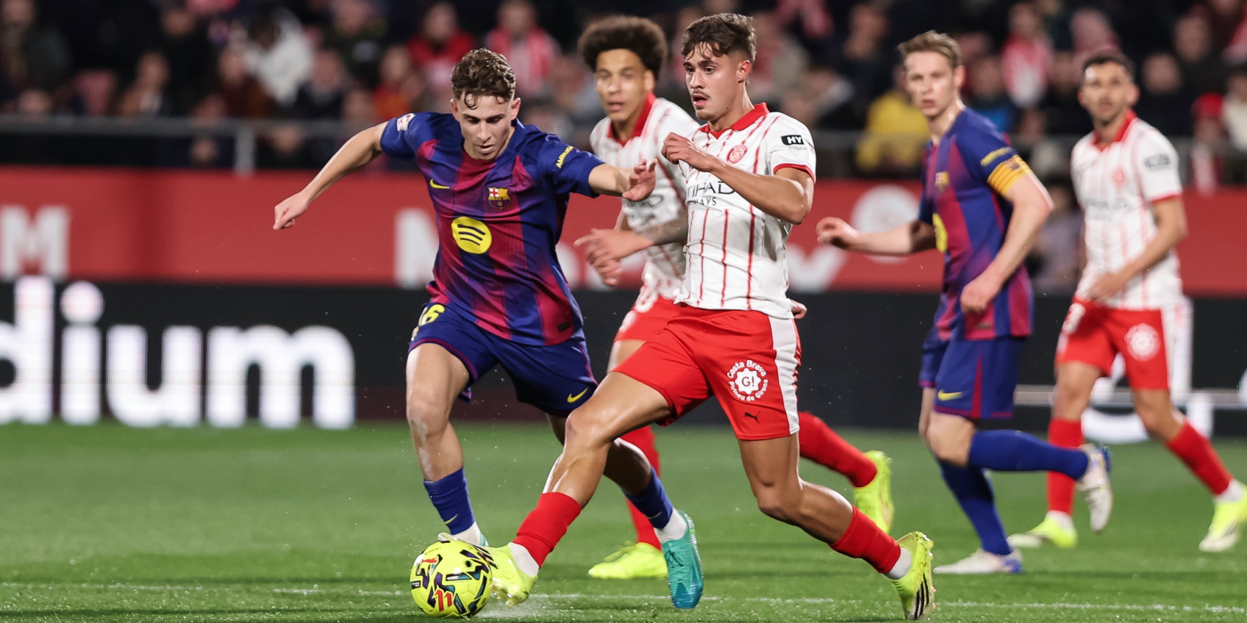 Fermín i Hugo Rincón, durant el Girona-Barça | Europa Press