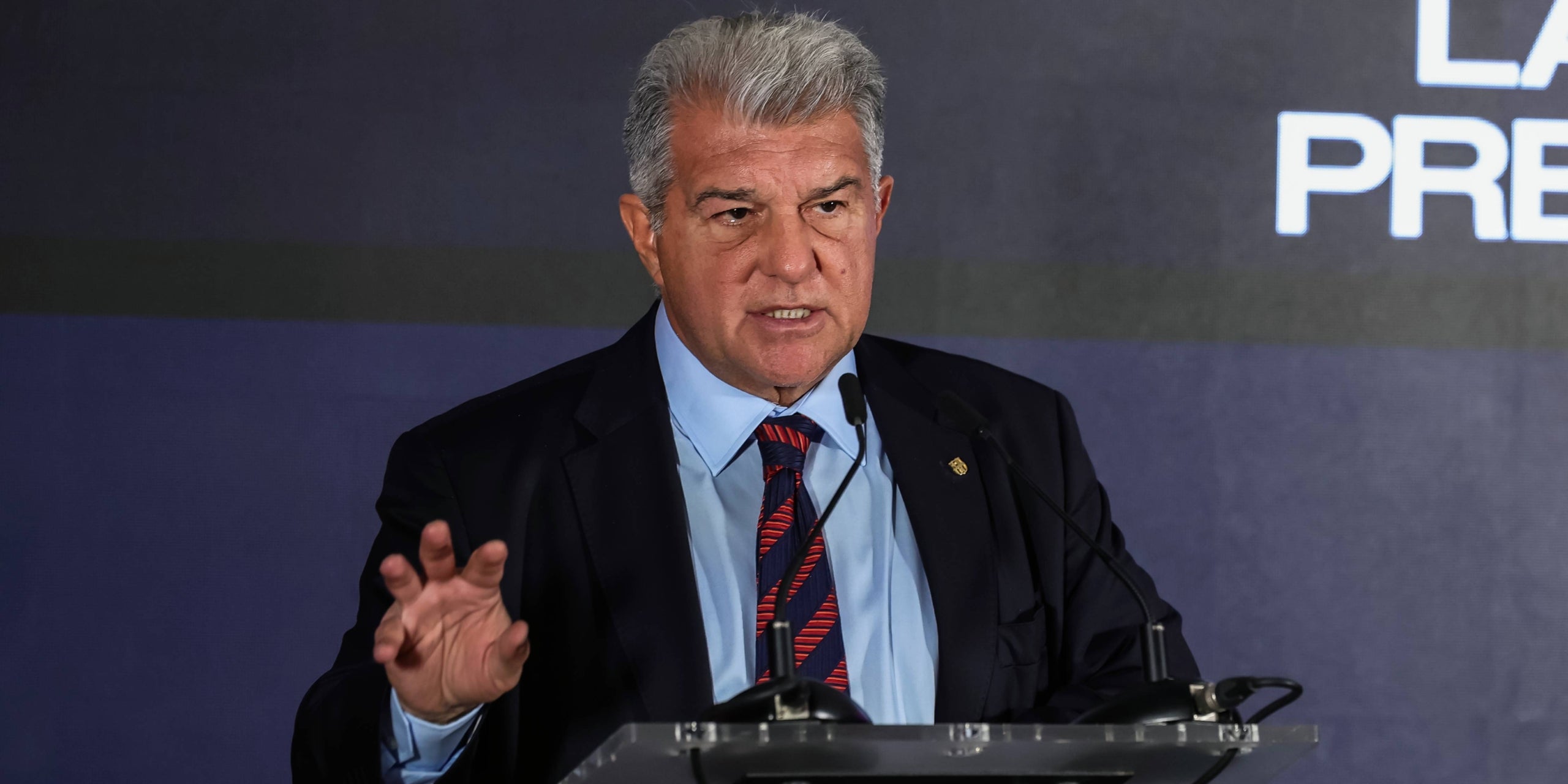 Joan Laporta, durant un acte de la campanya electoral del Barça | Europa Press