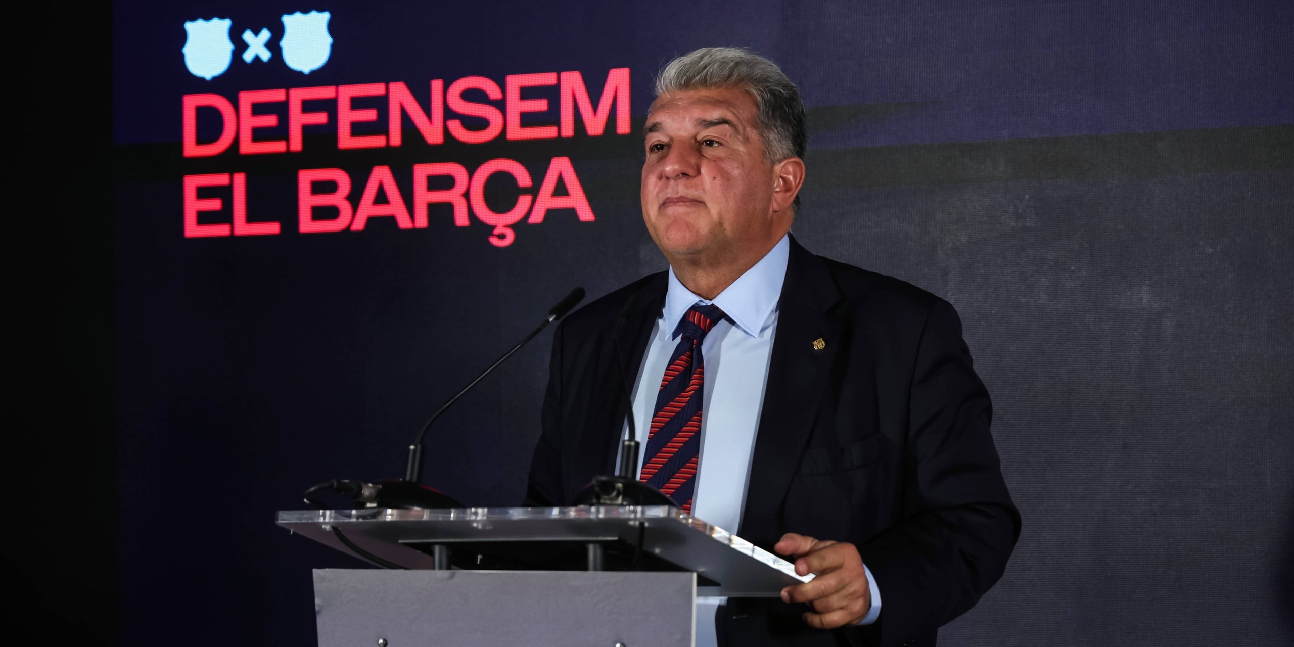 Joan Laporta, durant la inauguració de la seva seu electoral | Europa Press