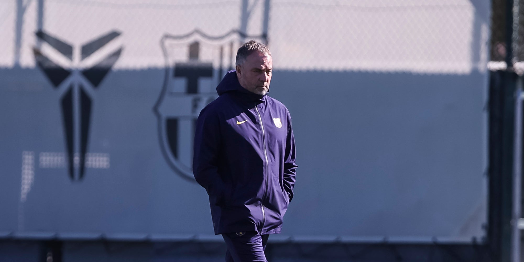 Hansi Flick, durant un entrenament amb el Barça | Europa Press