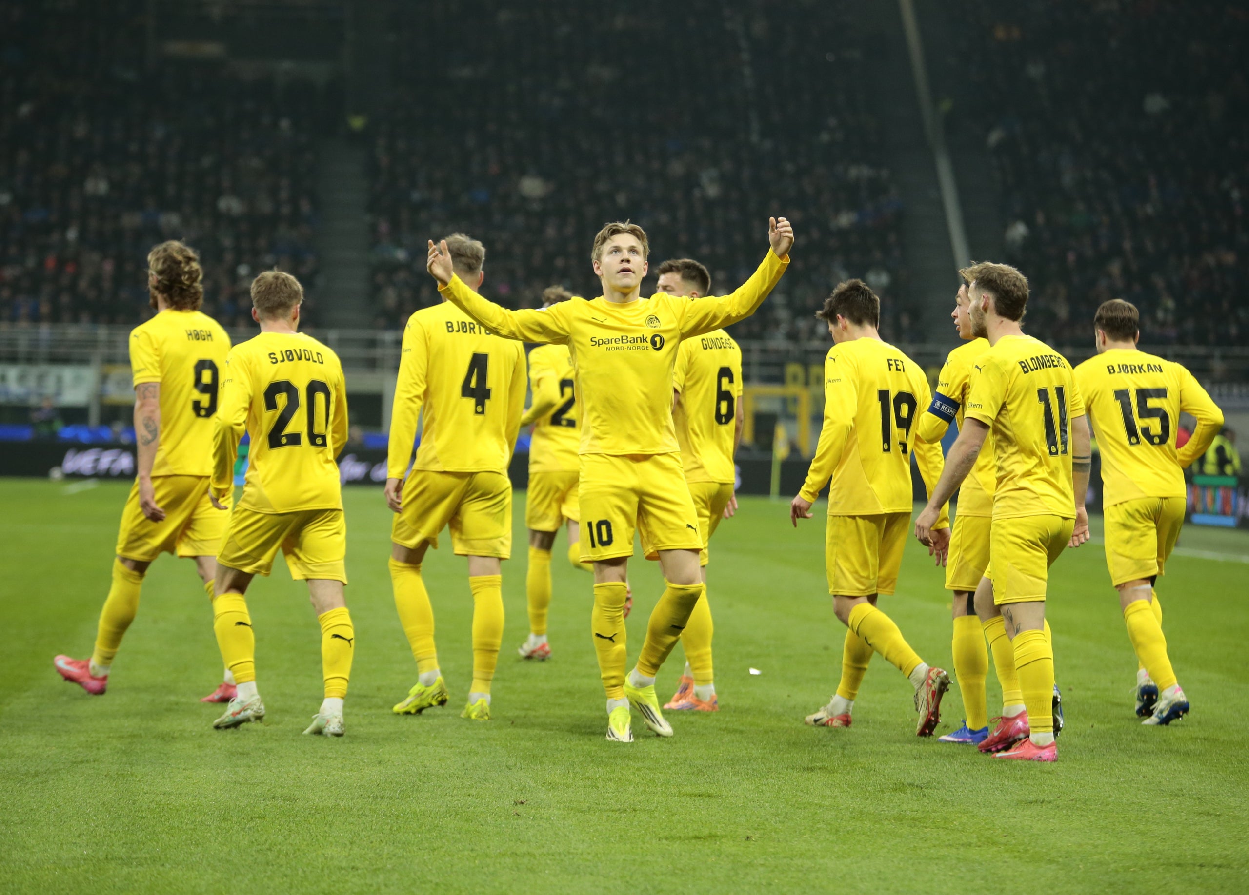 Els jugadors del Bodo/Glimt, celebrant un gol contra l'Inter de Milà | Europa Press