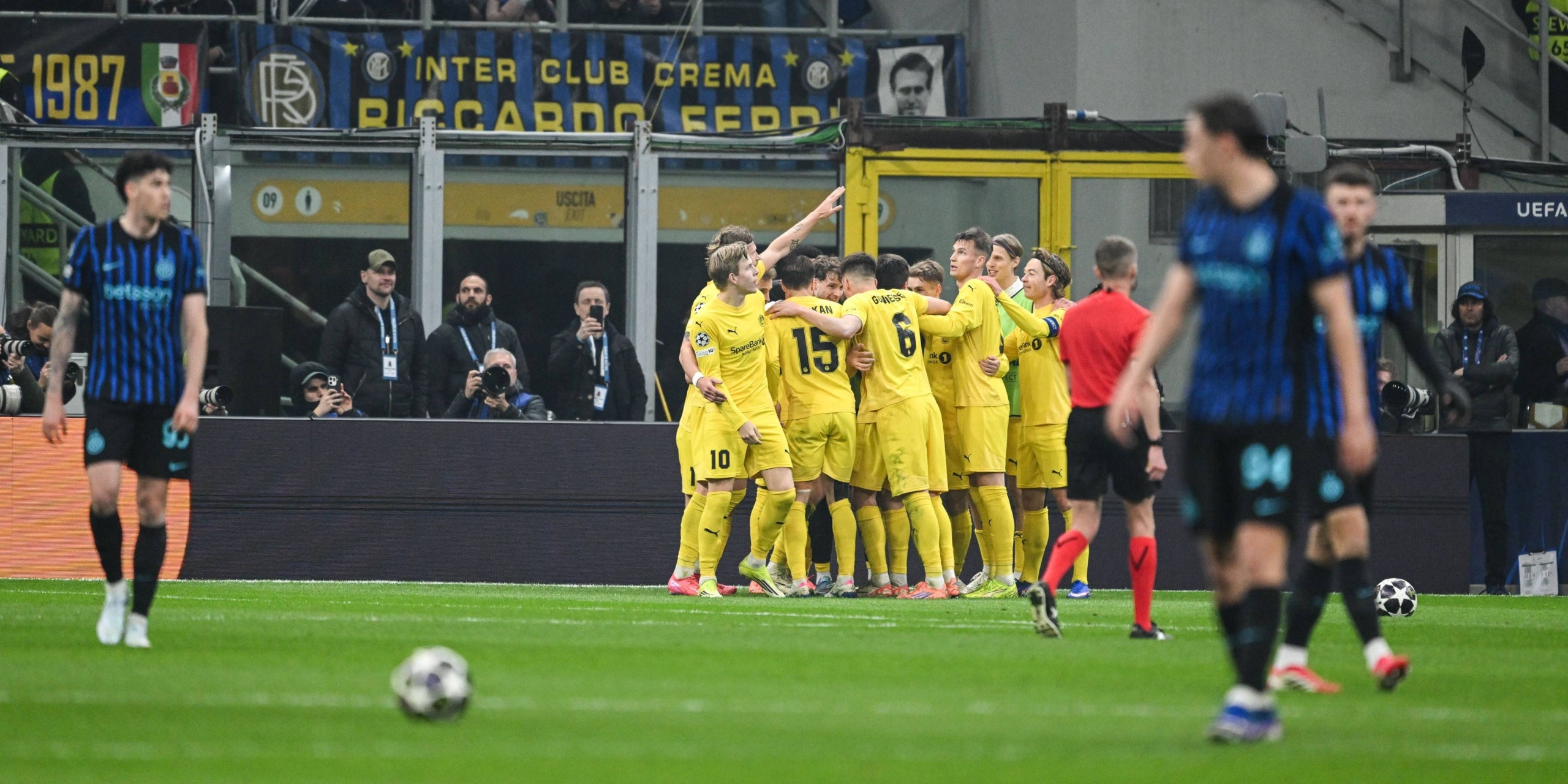 Els jugadors del Bodo/Glimt, celebrant un gol contra l'Inter de Milà | Europa Press
