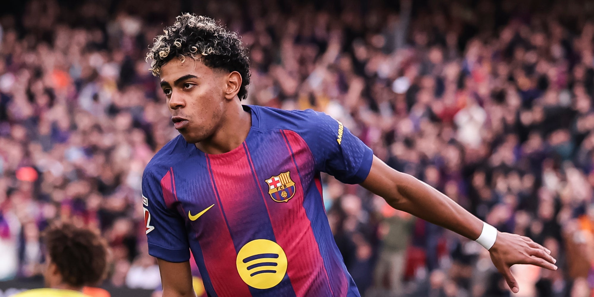 Lamine Yamal, celebrant un gol amb el Barça | Europa Press