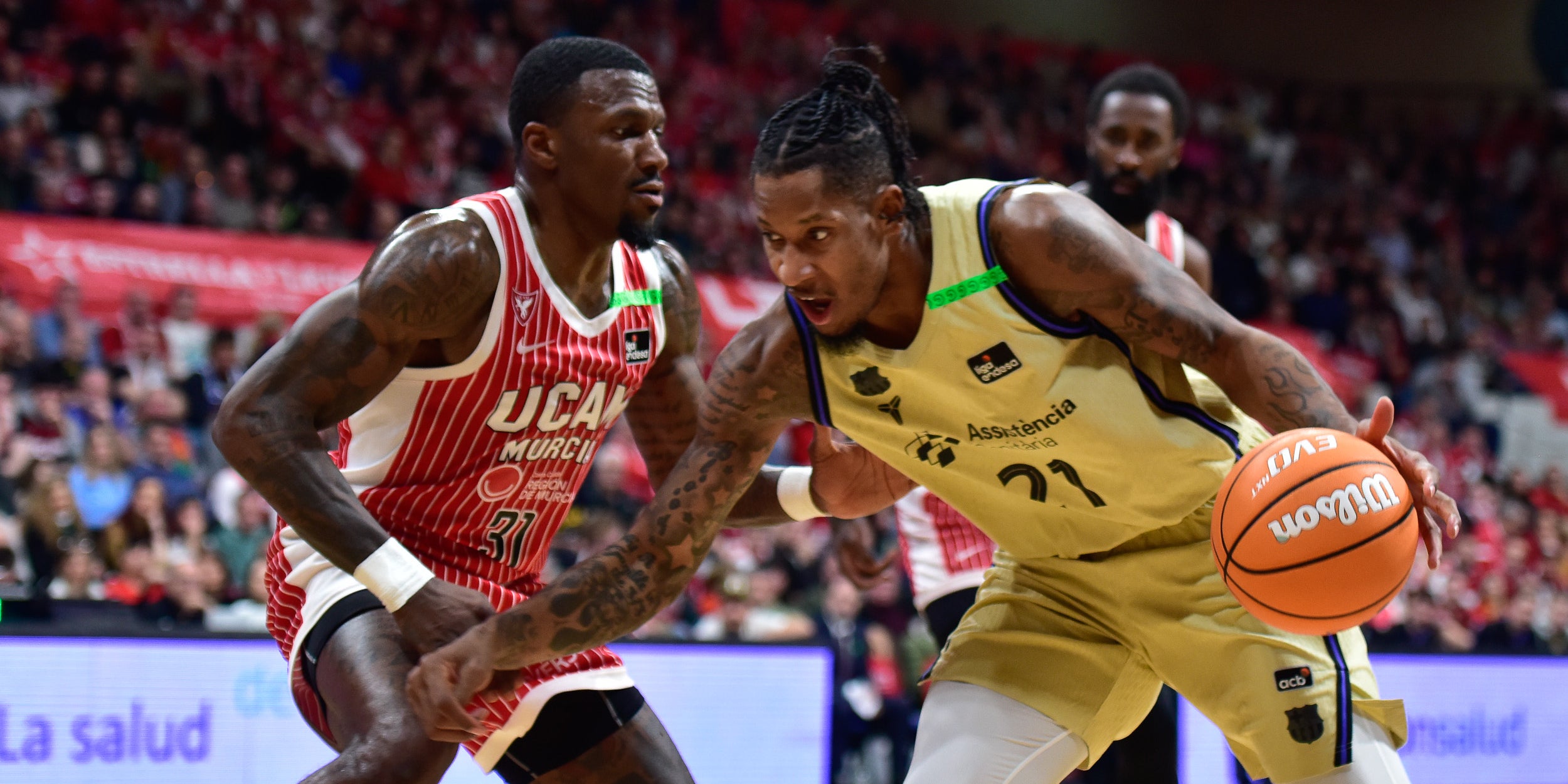 Clyburn i Ennis durant el Barça - UCAM Murcia | Barça Bàsket