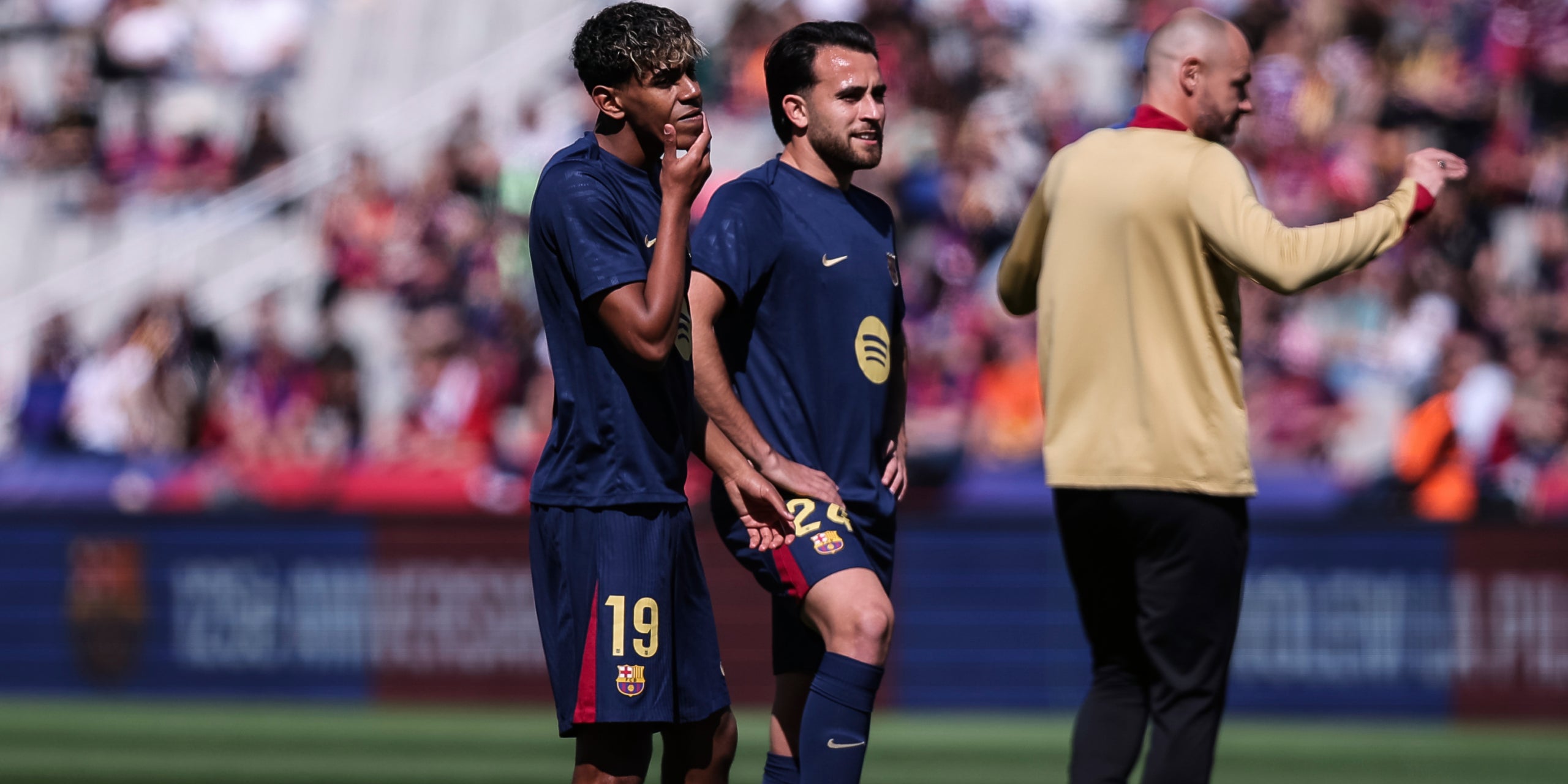 Lamine Yamal i Eric Garcia, abans d'un partit del Barça | Europa Press