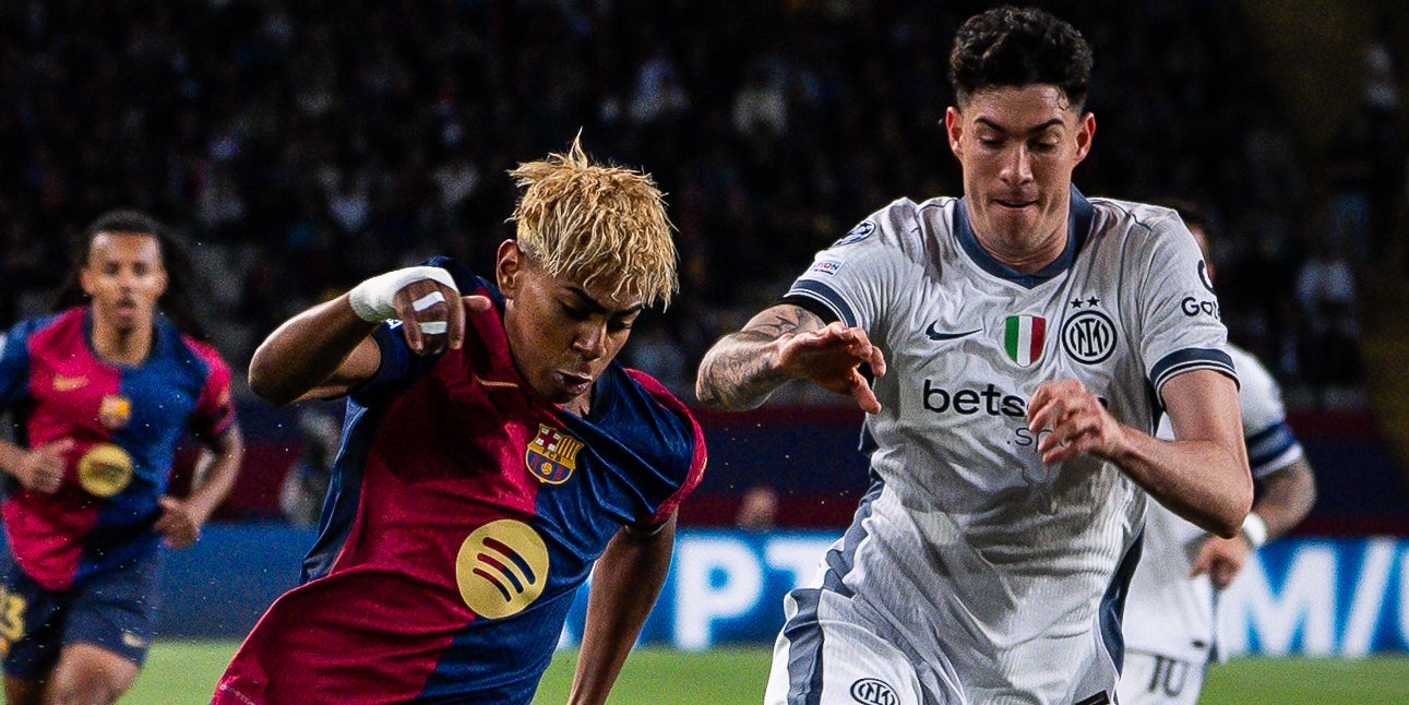 Lamine Yamal i Alessandro Bastoni, durant un Barça-Inter | Europa Press