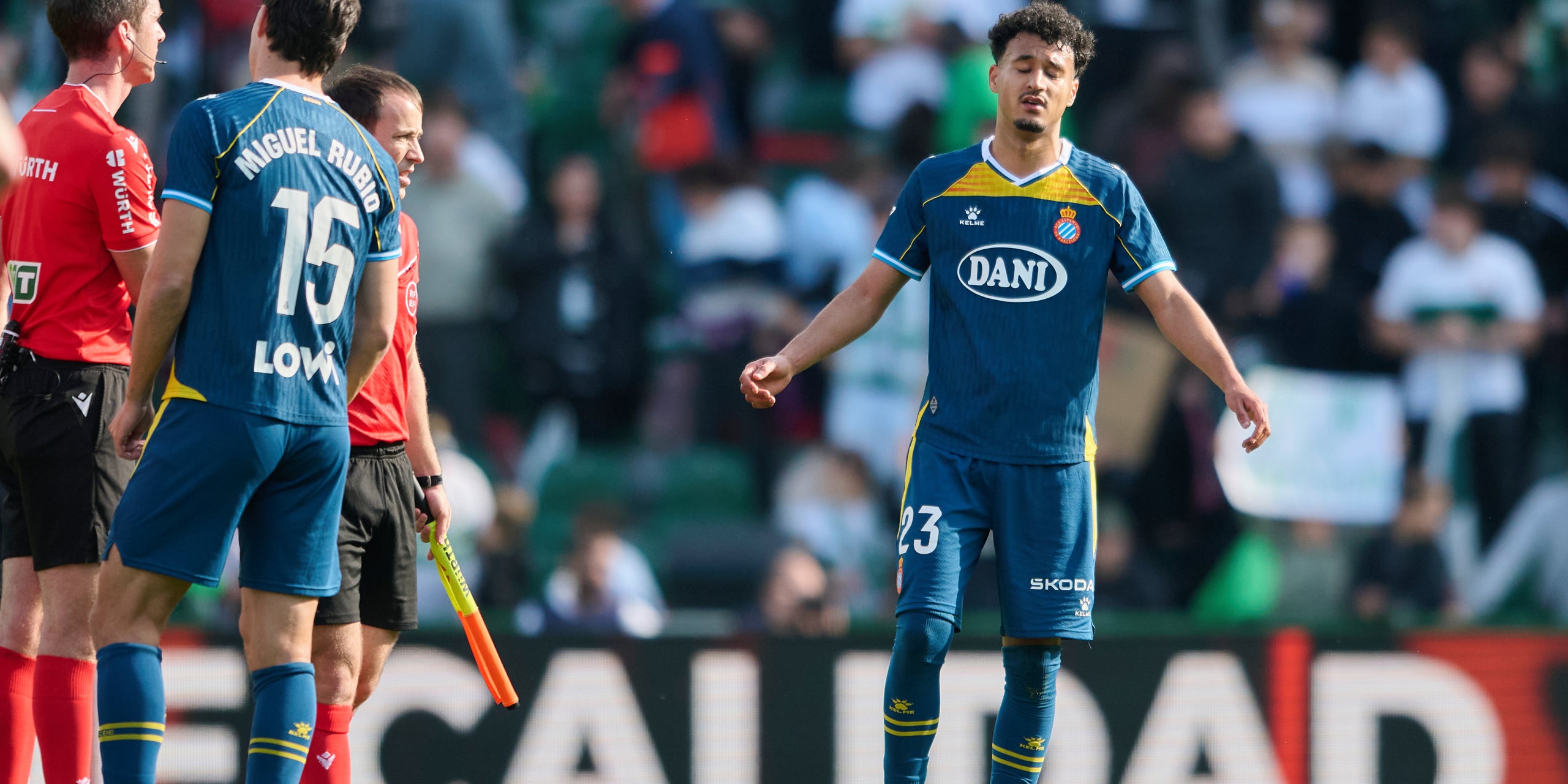 Omar El Hilali, durant l'Elx-Espanyol | Europa Press