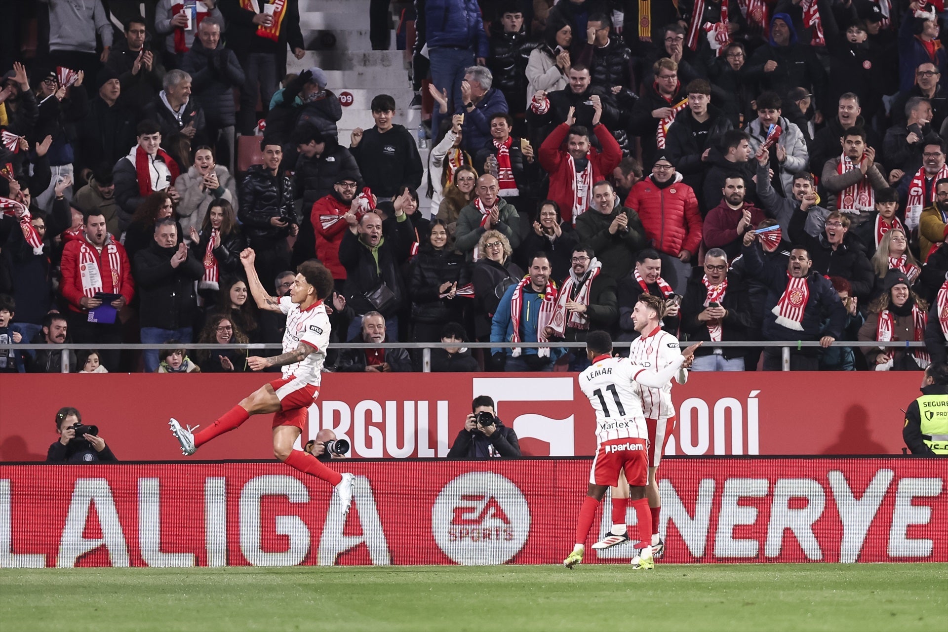 Celebració del gol del Girona | Europa Press