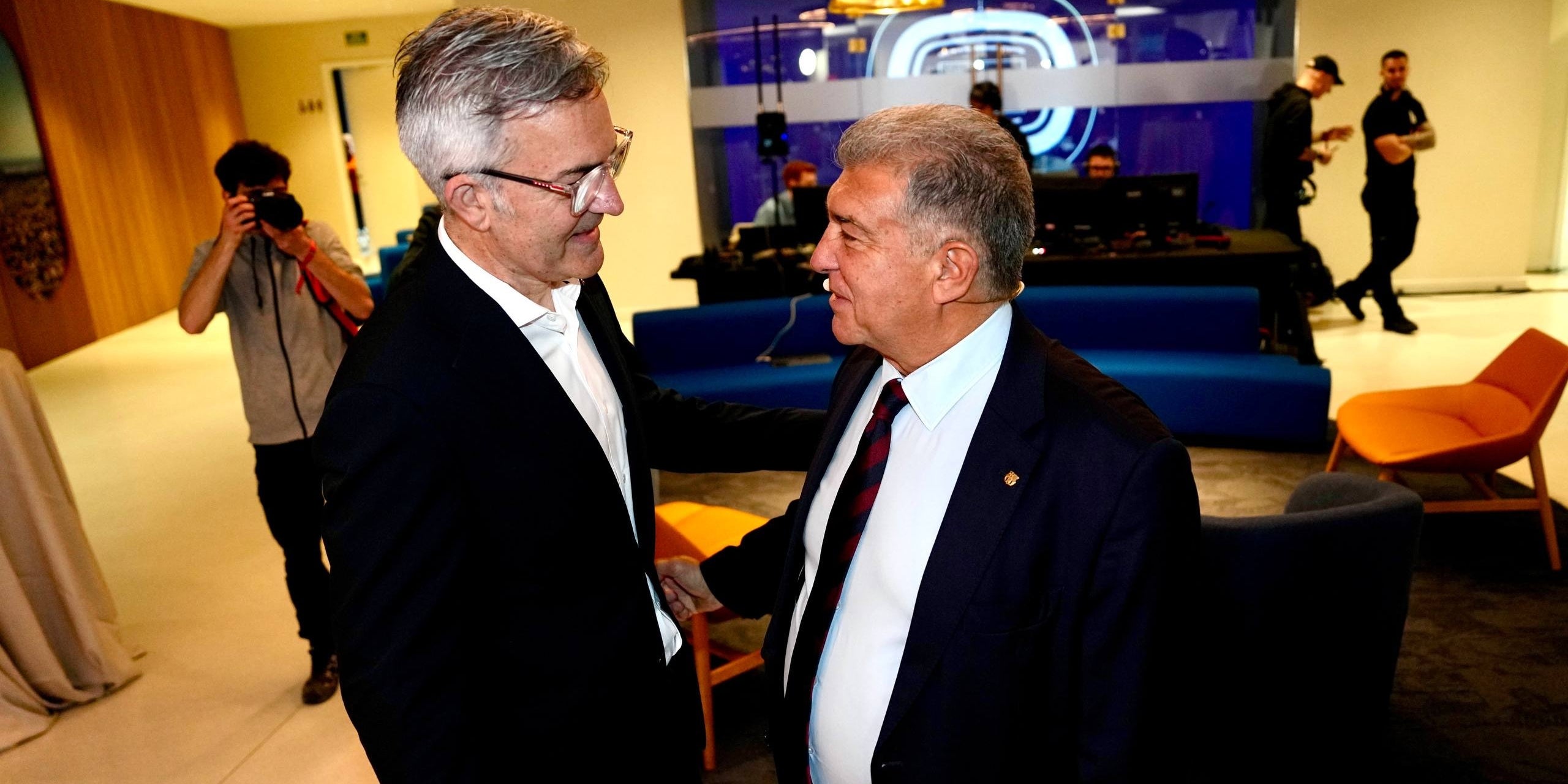 Víctor Font i Joan Laporta, durant la campanya electoral | Europa Press