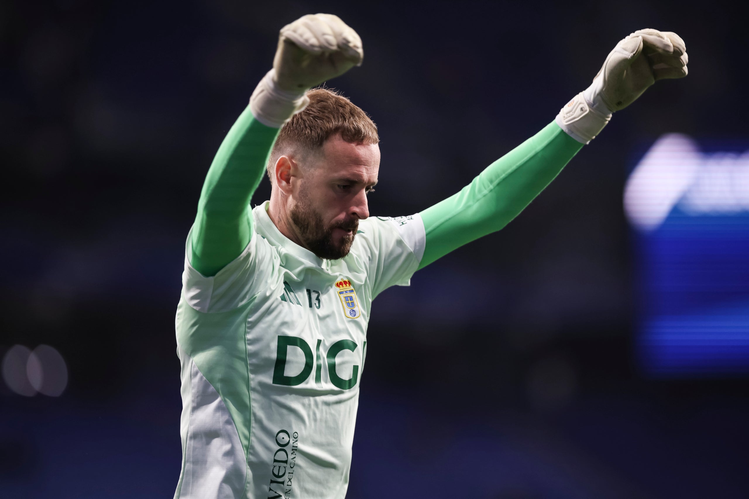 Aarón Escandell, durant l'Espanyol-Oviedo | Europa Press